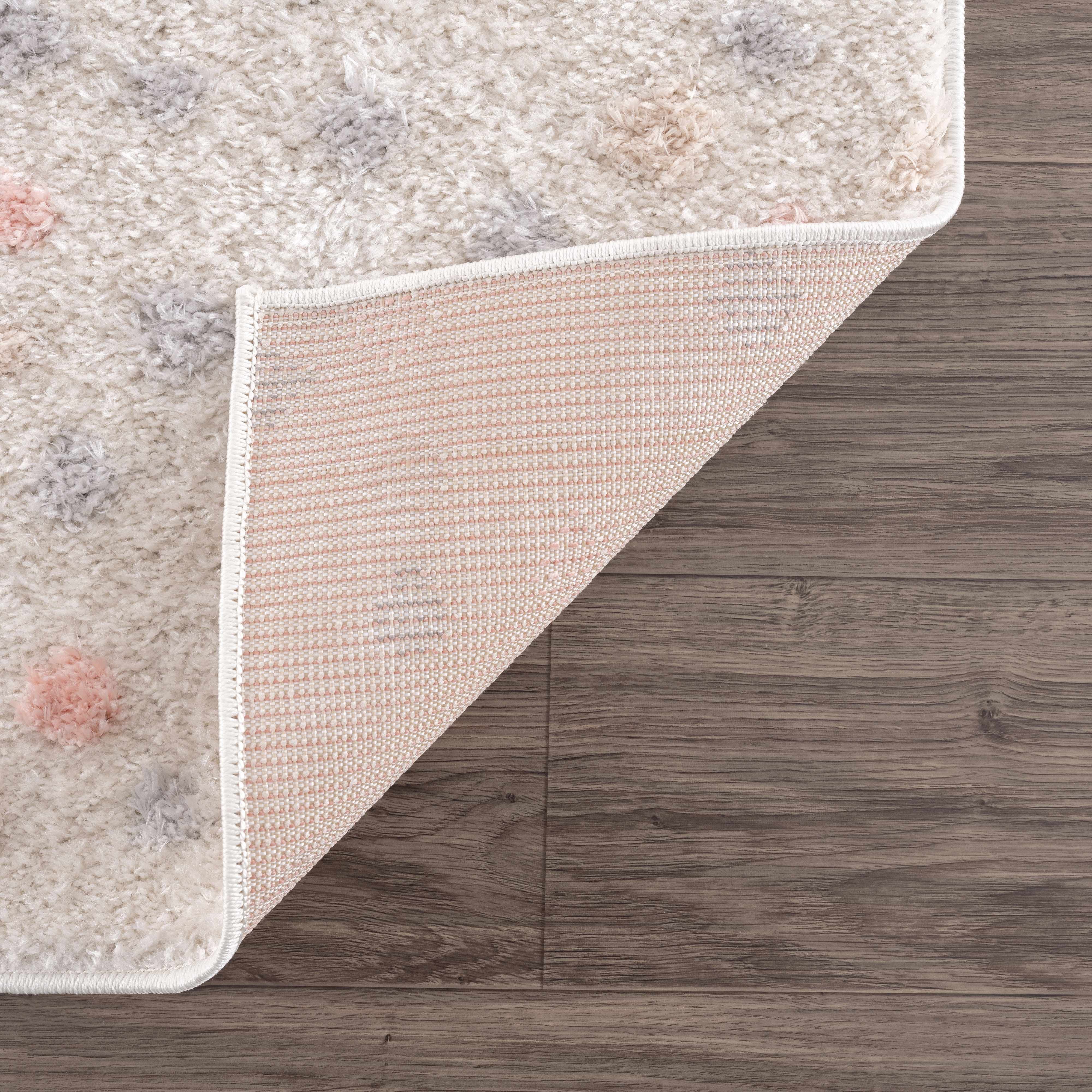 Cansu Pink & Cream Dotted Area Rug - Decor Addict, LLC
