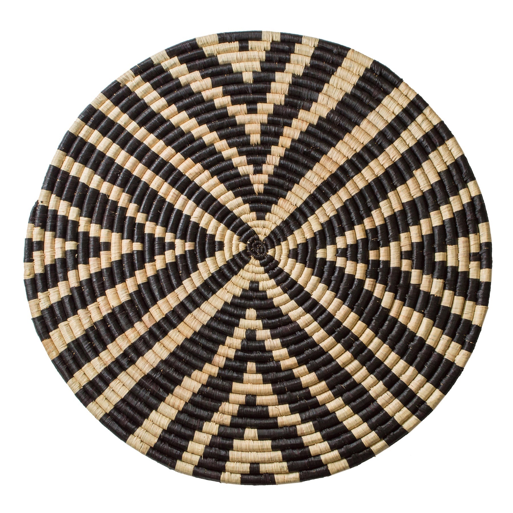 23" Black & Natural Geo Wall Art Disc - Decor Addict, LLC