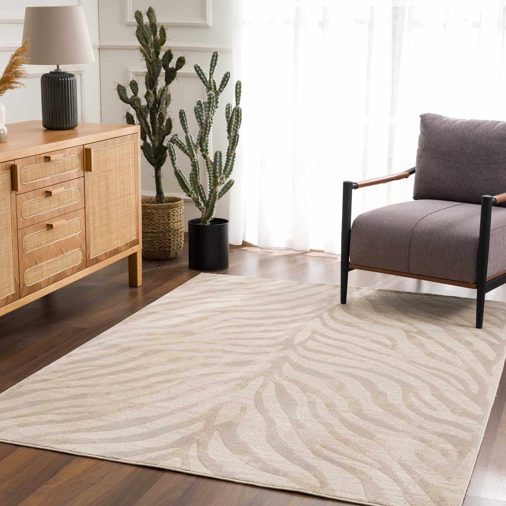 Beige Manteca Zebra Print Area Rug - Decor Addict, LLC