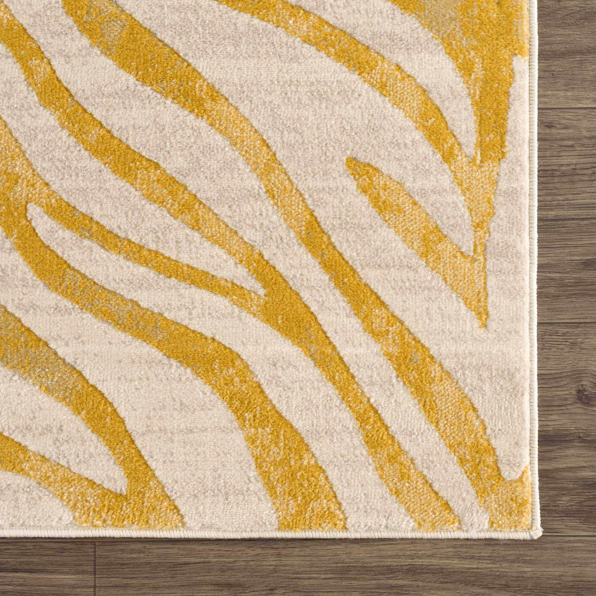 Yellow Terra Zebra Print Area Rug - Decor Addict, LLC