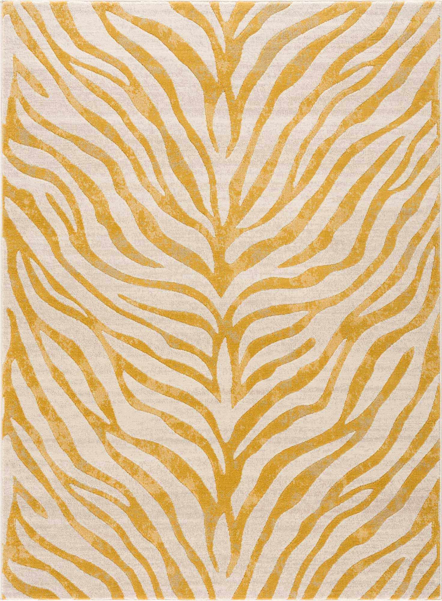 Yellow Terra Zebra Print Area Rug - Decor Addict, LLC