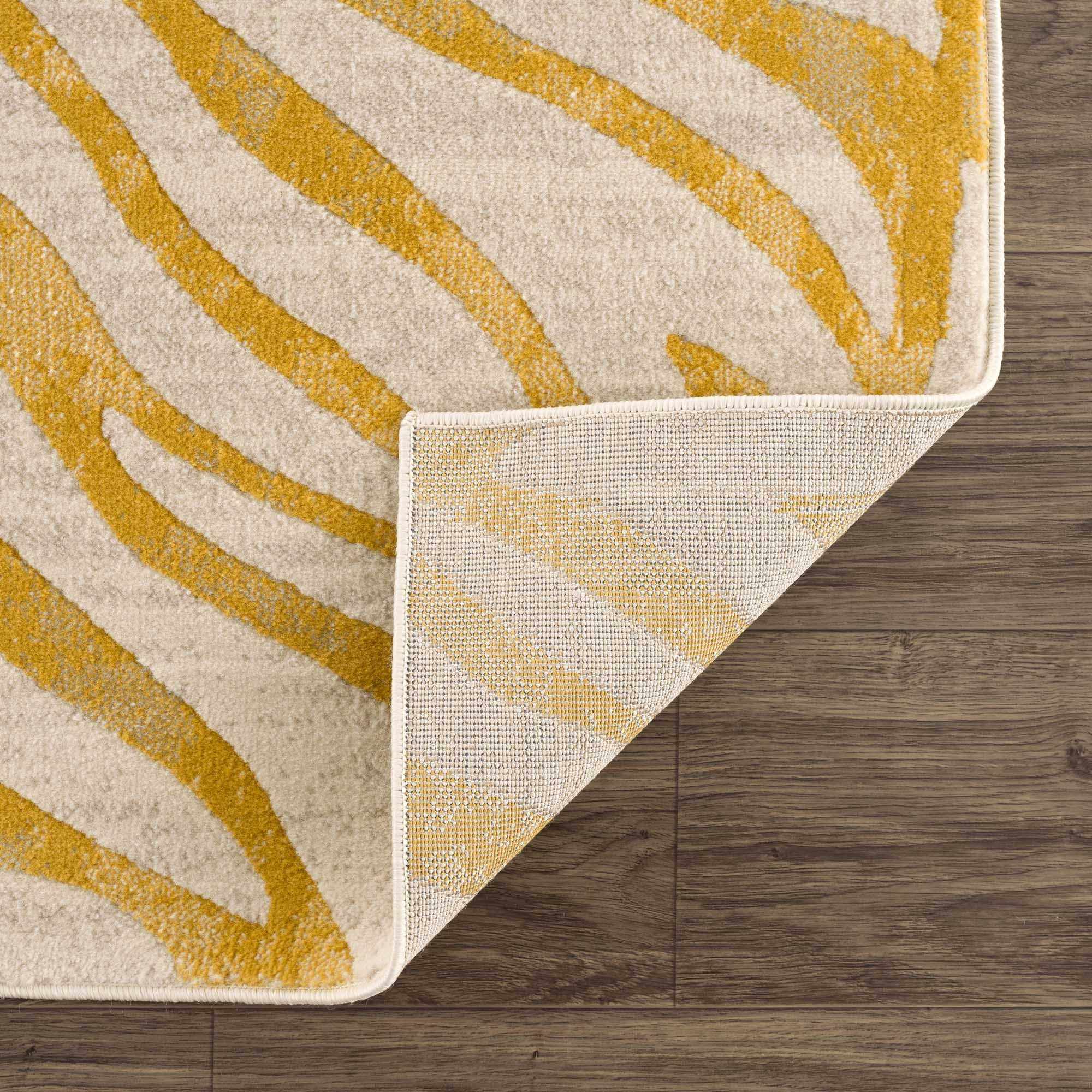 Yellow Terra Zebra Print Area Rug - Decor Addict, LLC