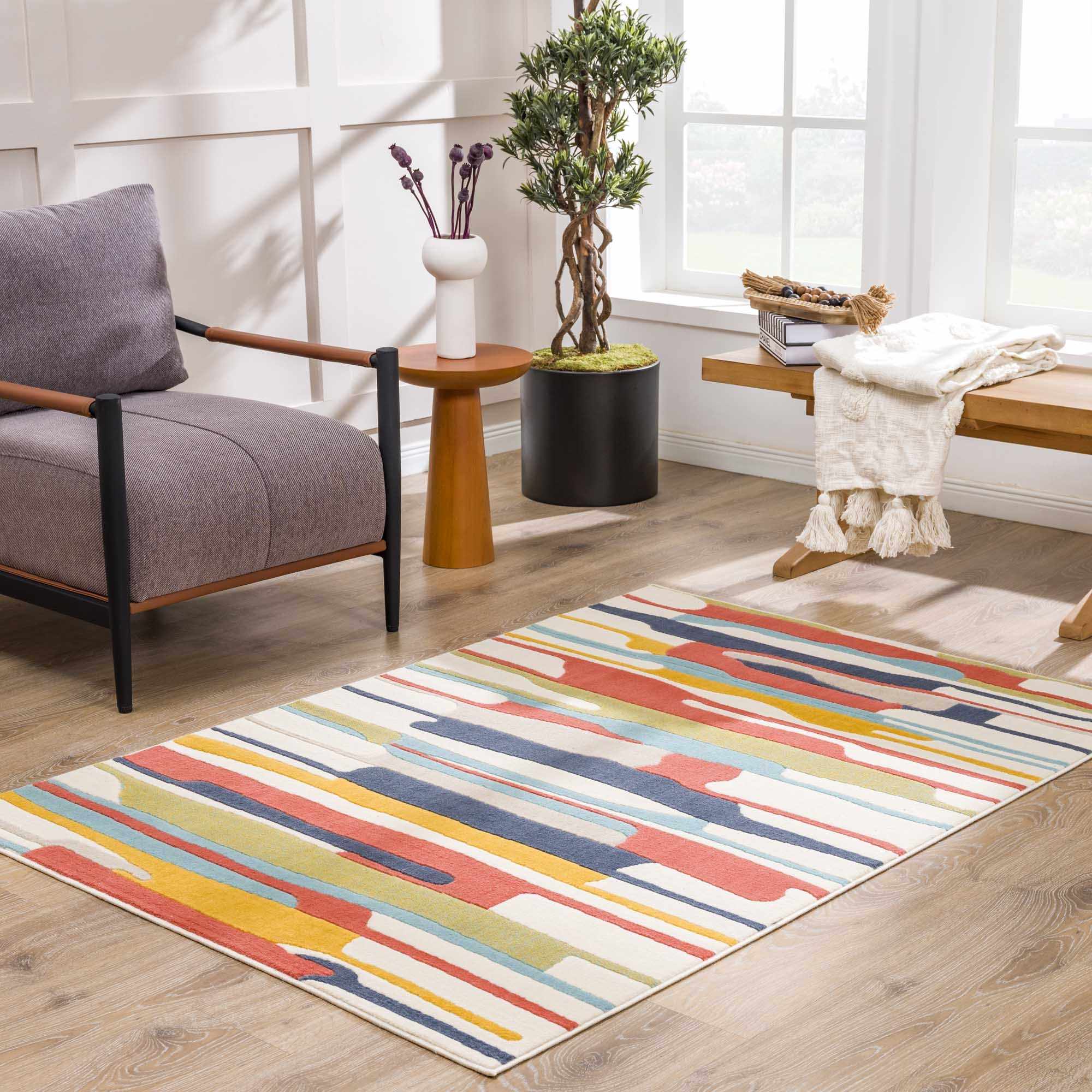Southfields Colorful Modern Area Carpet - Decor Addict, LLC