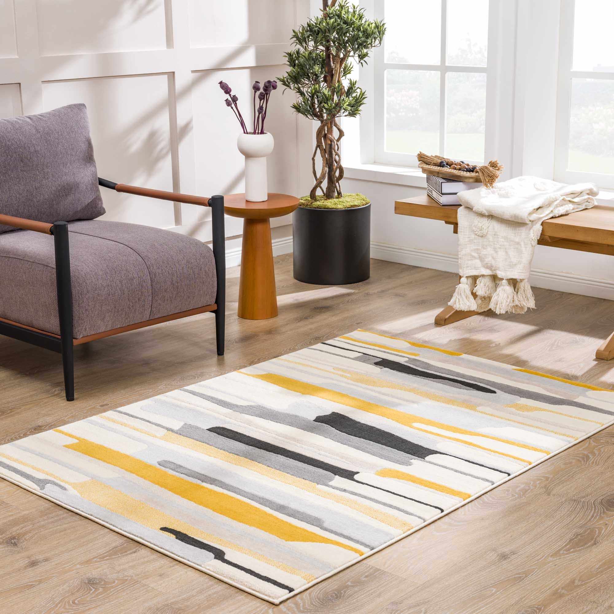 Southfields Mustard Area Rug - Decor Addict, LLC