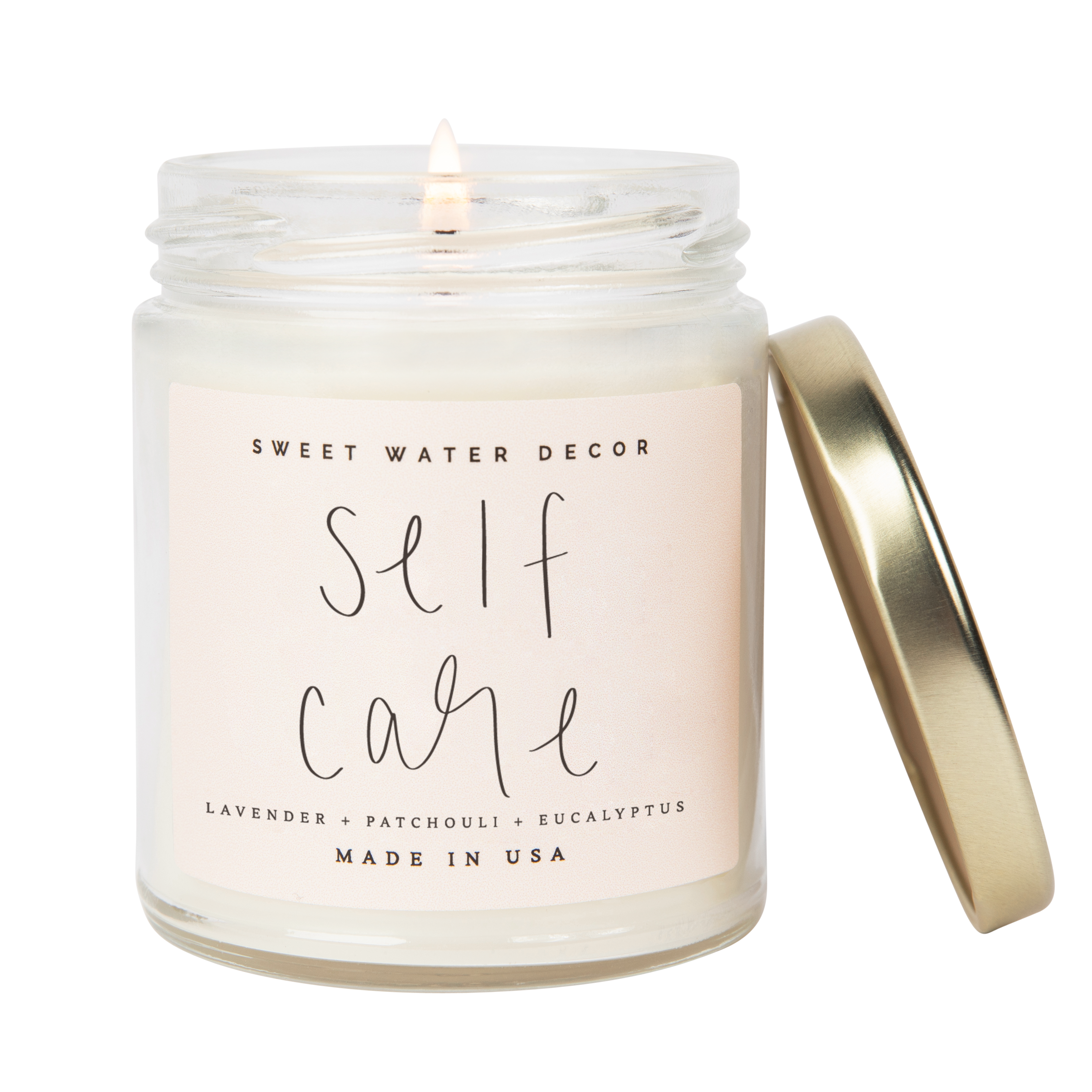 Self Care Soy Candle - Clear Jar - 9 oz - Decor Addict, LLC