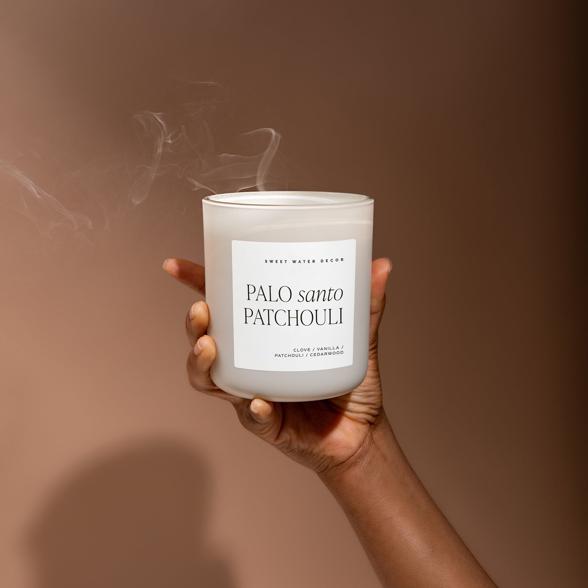 Palo Santo Patchouli Soy Candle - Tan Matte Jar - 15 oz - Decor Addict, LLC