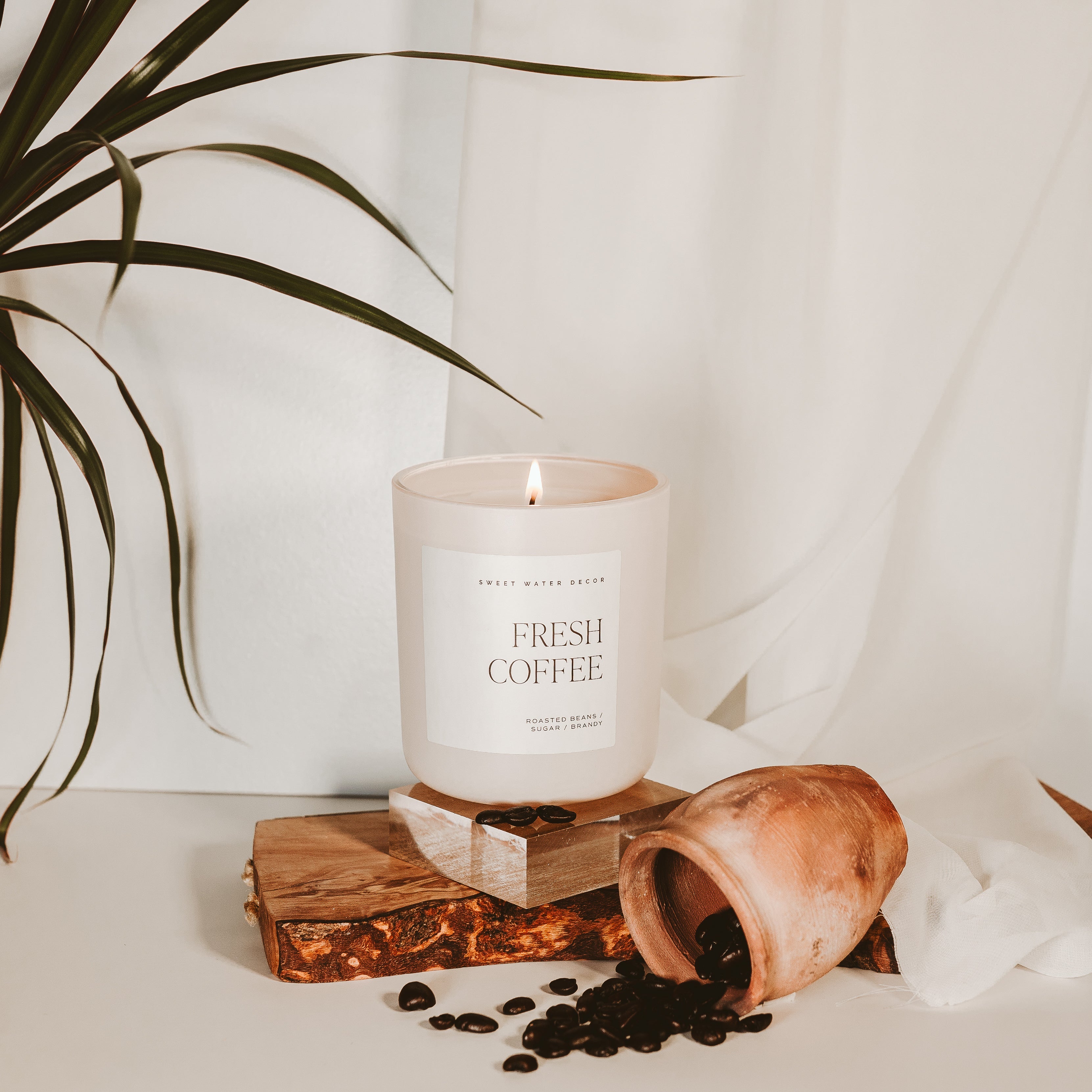 Fresh Coffee Soy Candle - Tan Matte Jar - 15 oz - Decor Addict, LLC
