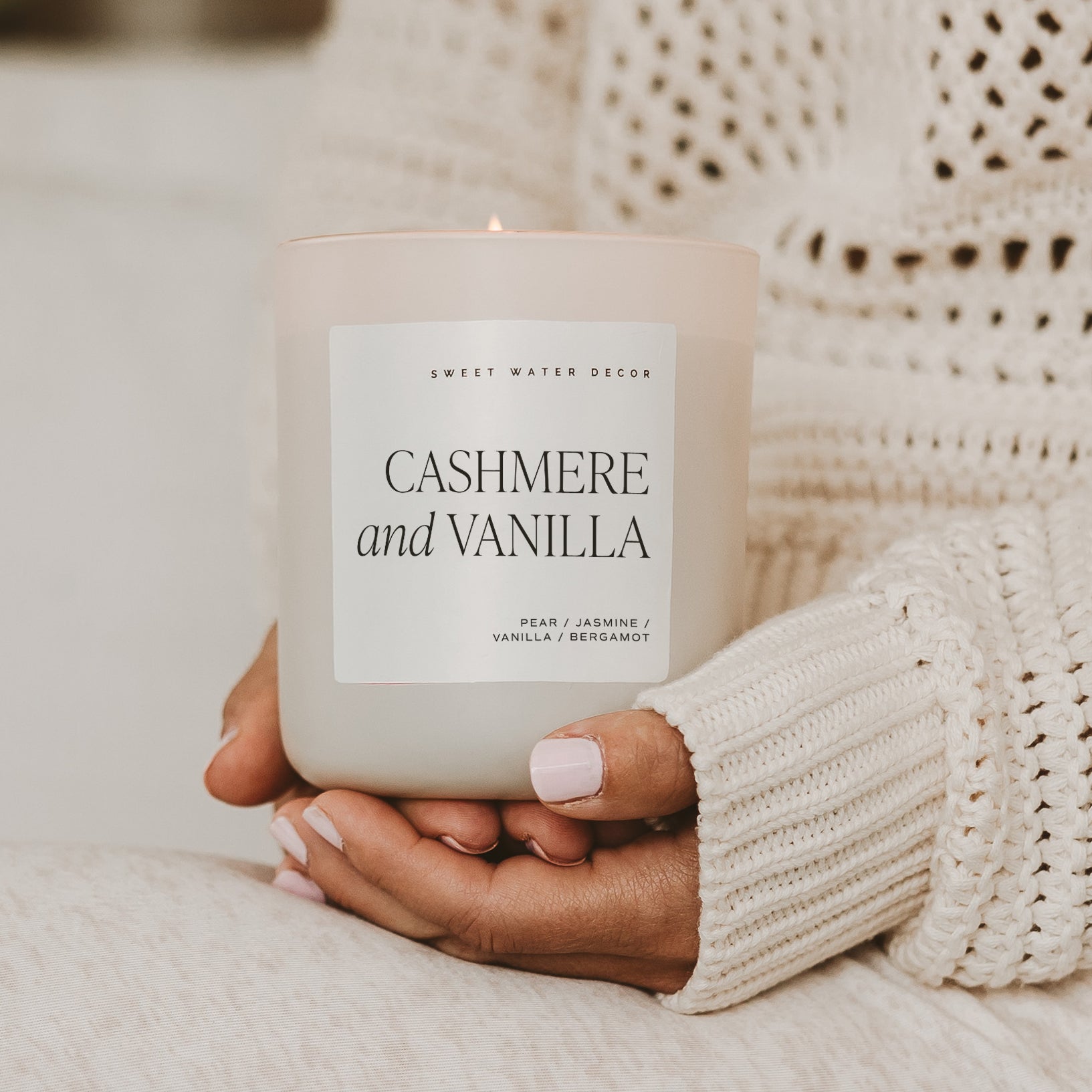Cashmere and Vanilla Soy Candle - Tan Matte Jar - 15 oz - Decor Addict, LLC