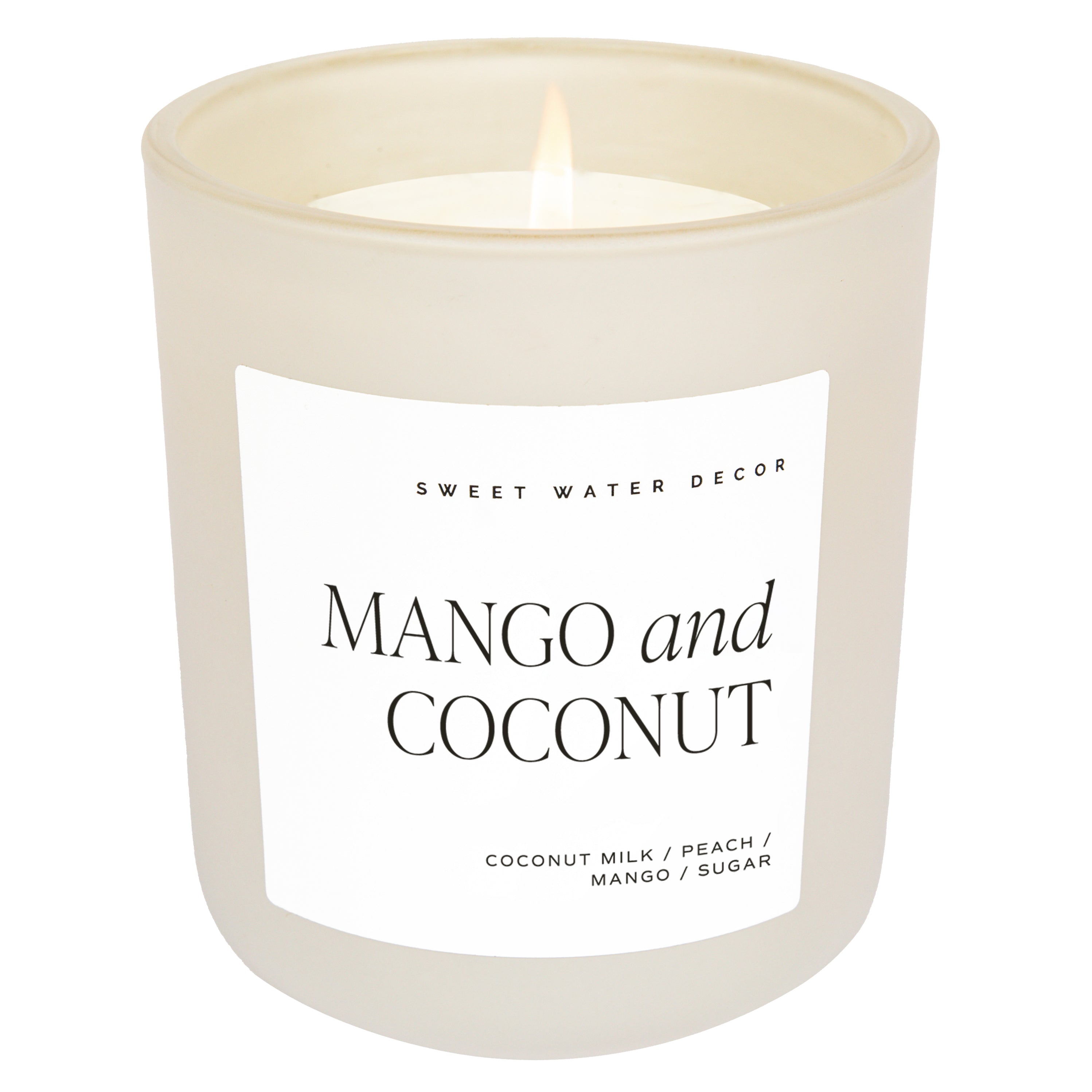 Mango and Coconut Soy Candle - Tan Matte Jar - 15 oz - Decor Addict, LLC