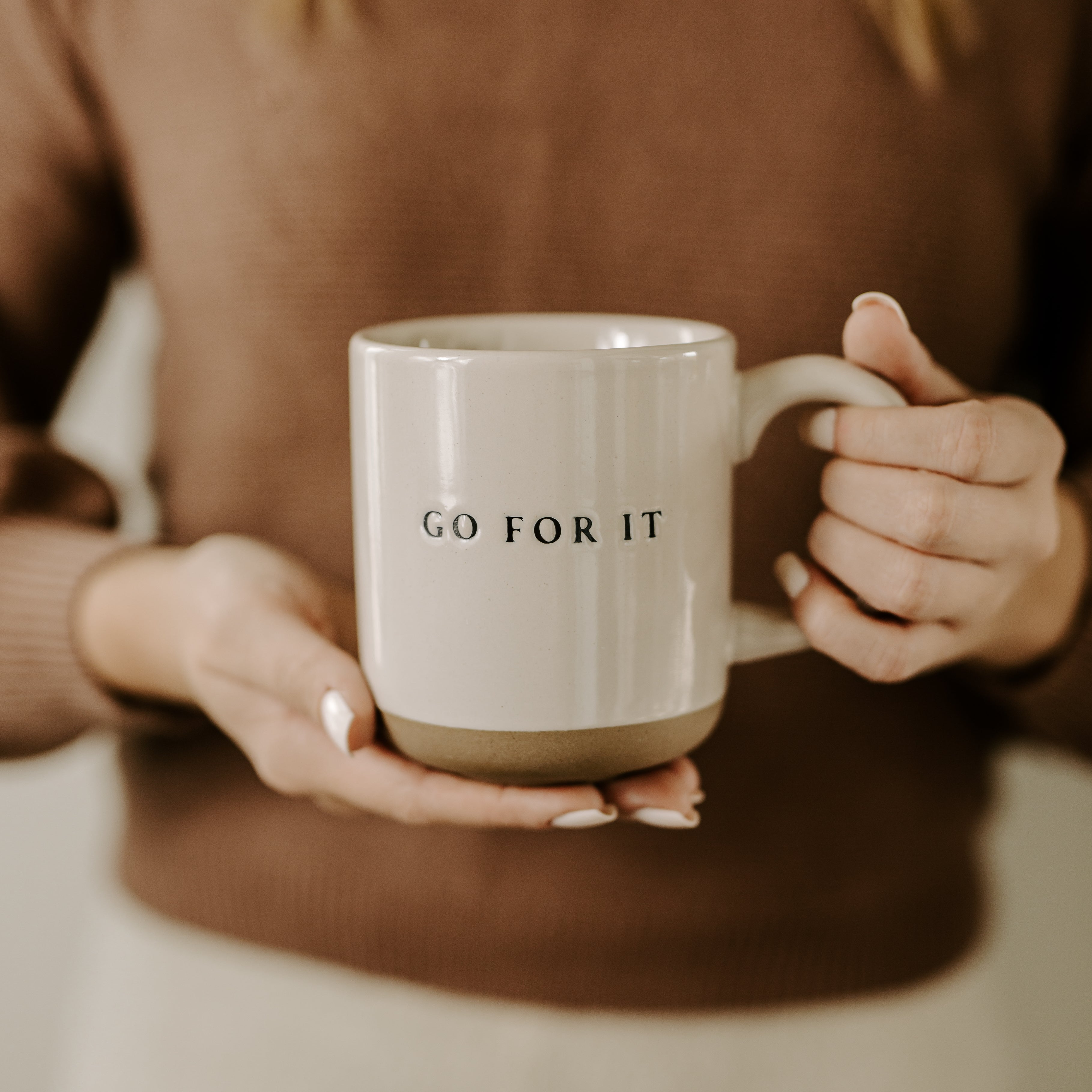 Go For It 14oz. Stoneware Coffee Mug - Decor Addict, LLC