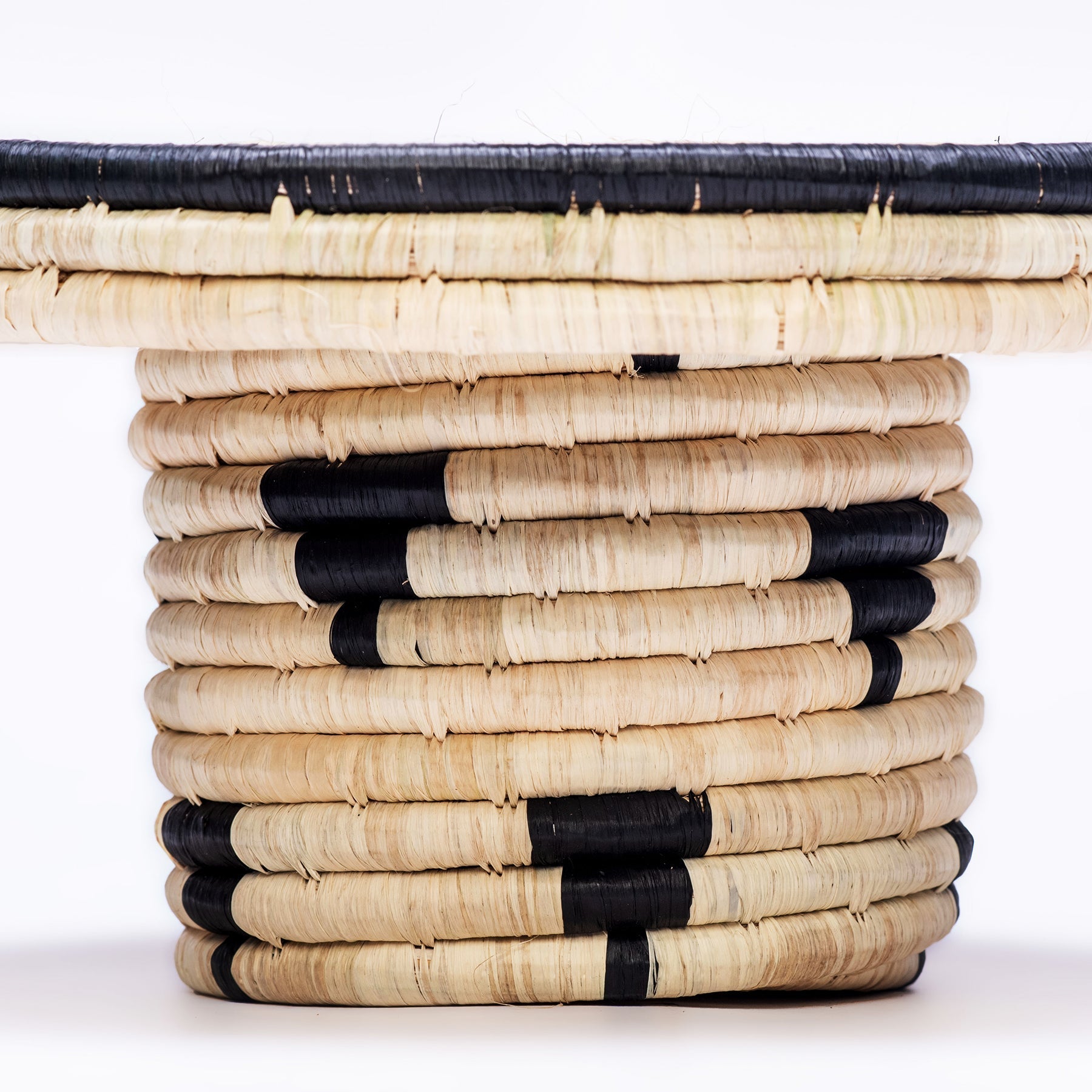 Black + Natural Raffia Cake Stand - Decor Addict, LLC