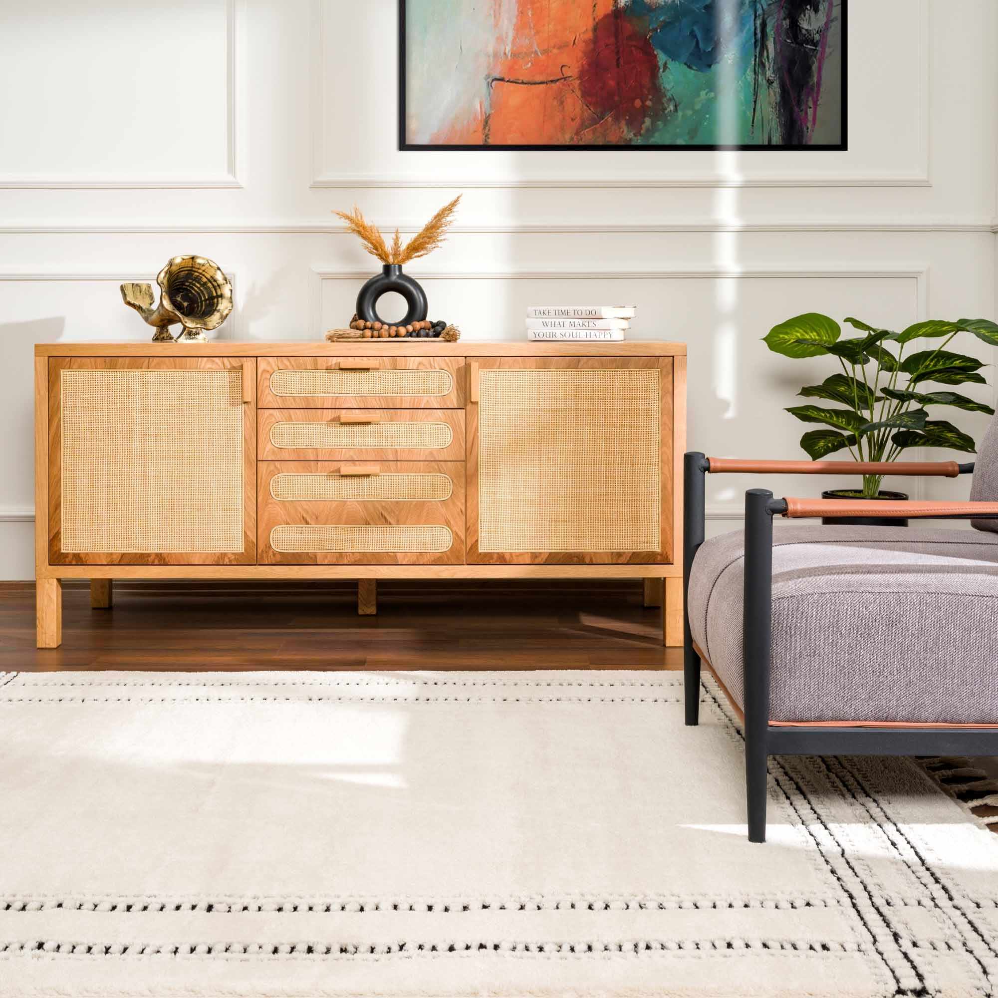 Ryuu Black & White Area Rug - Decor Addict, LLC