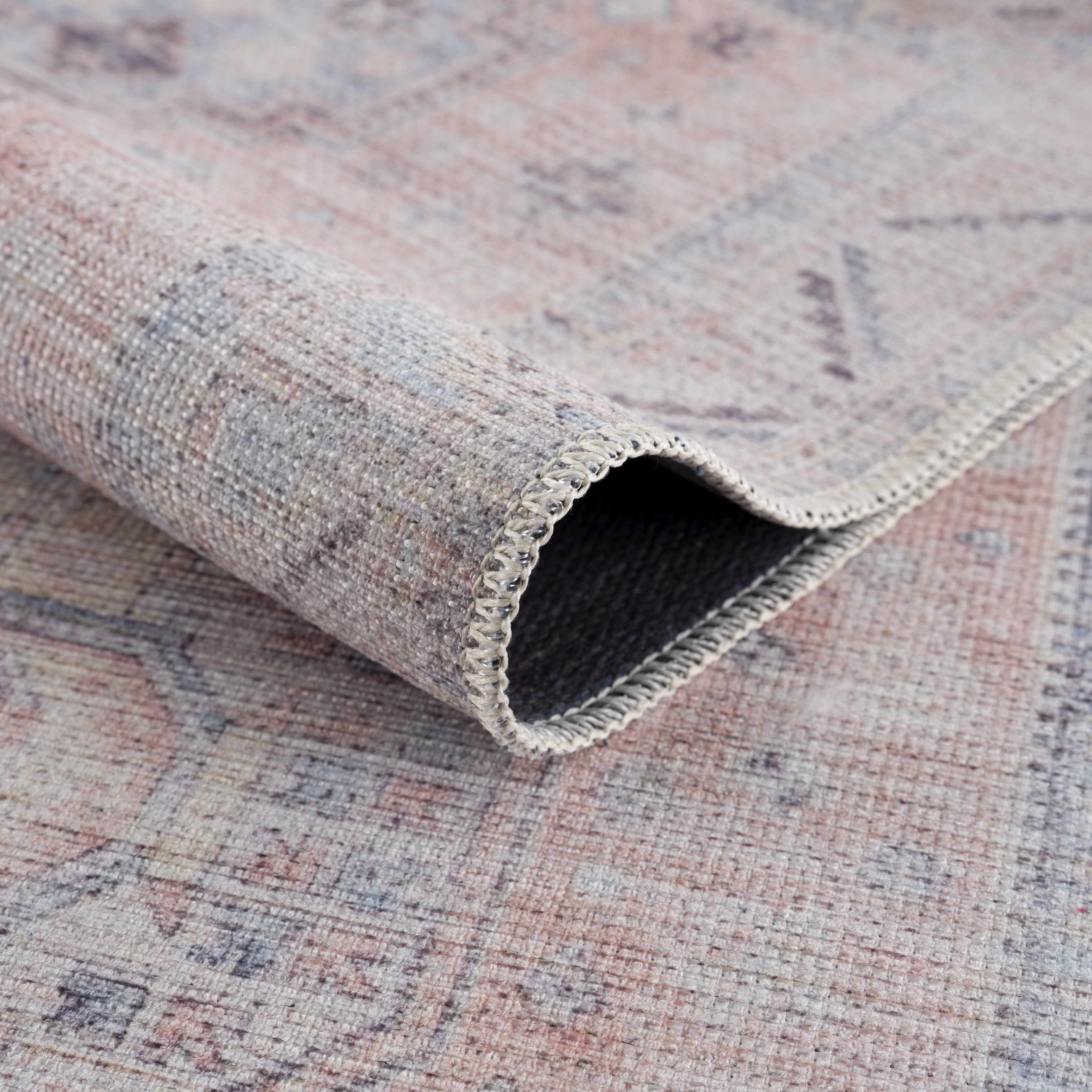 Morcott Peach Washable Area Rug - Decor Addict, LLC