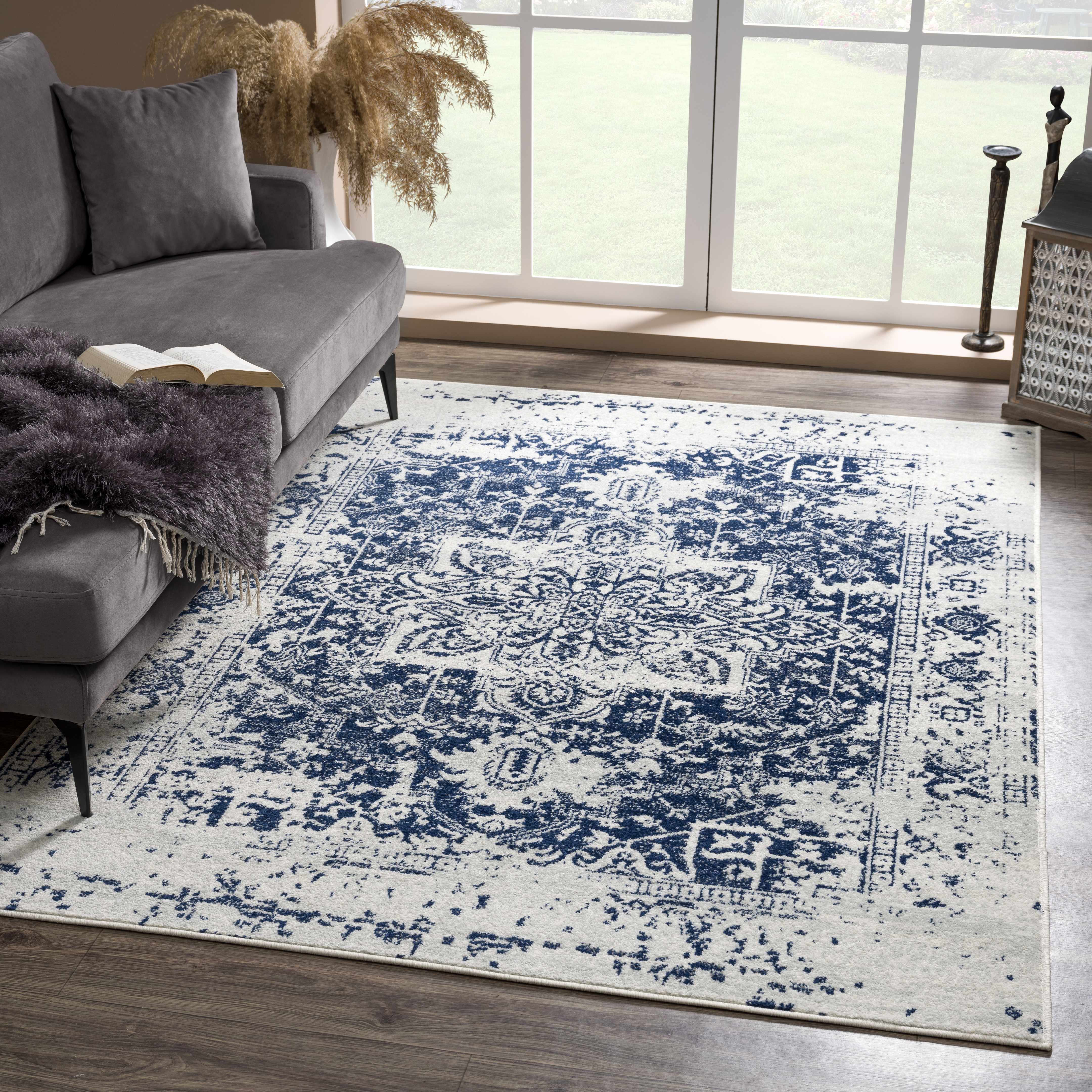 Rachel Navy Area Rug - Decor Addict, LLC