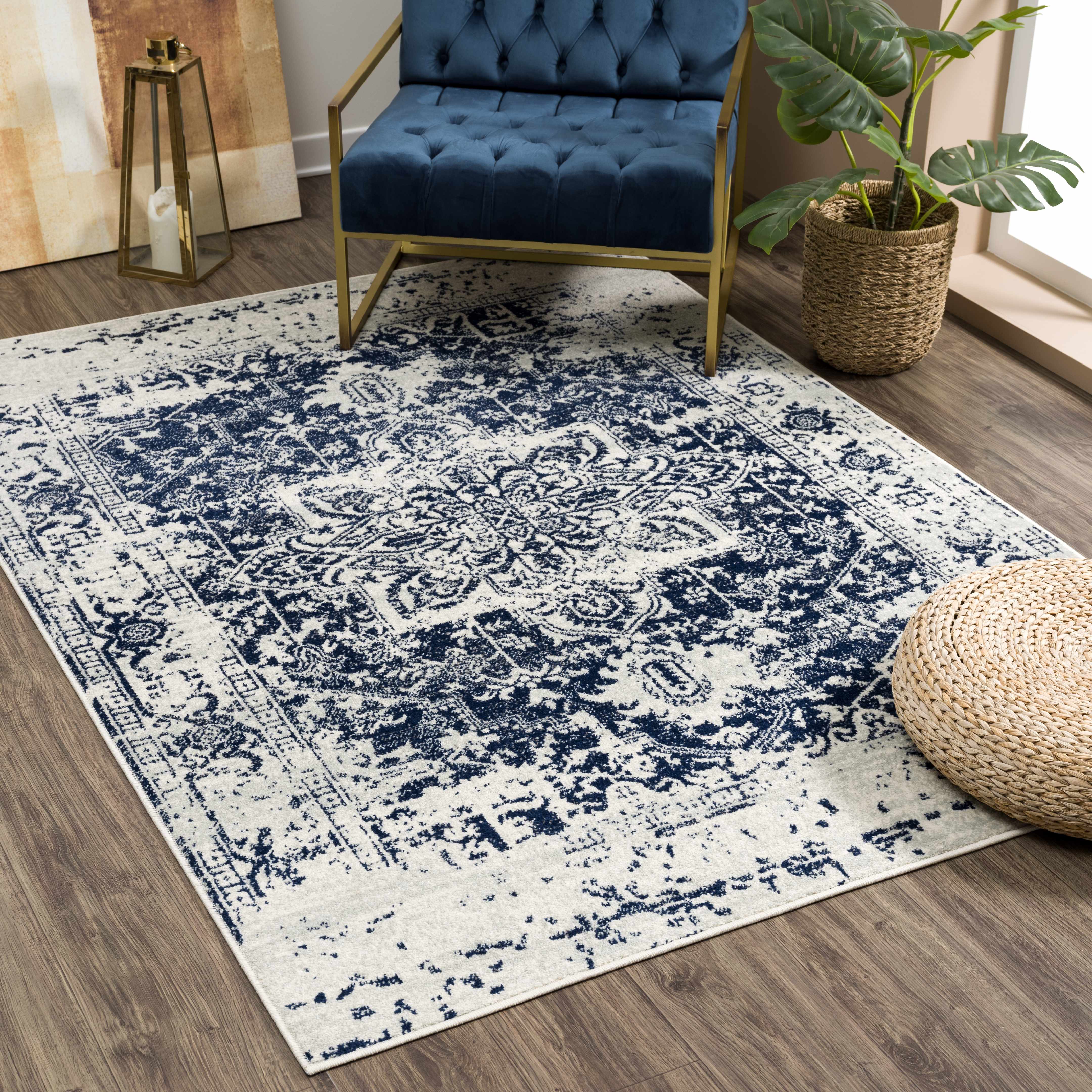 Rachel Navy Area Rug - Decor Addict, LLC