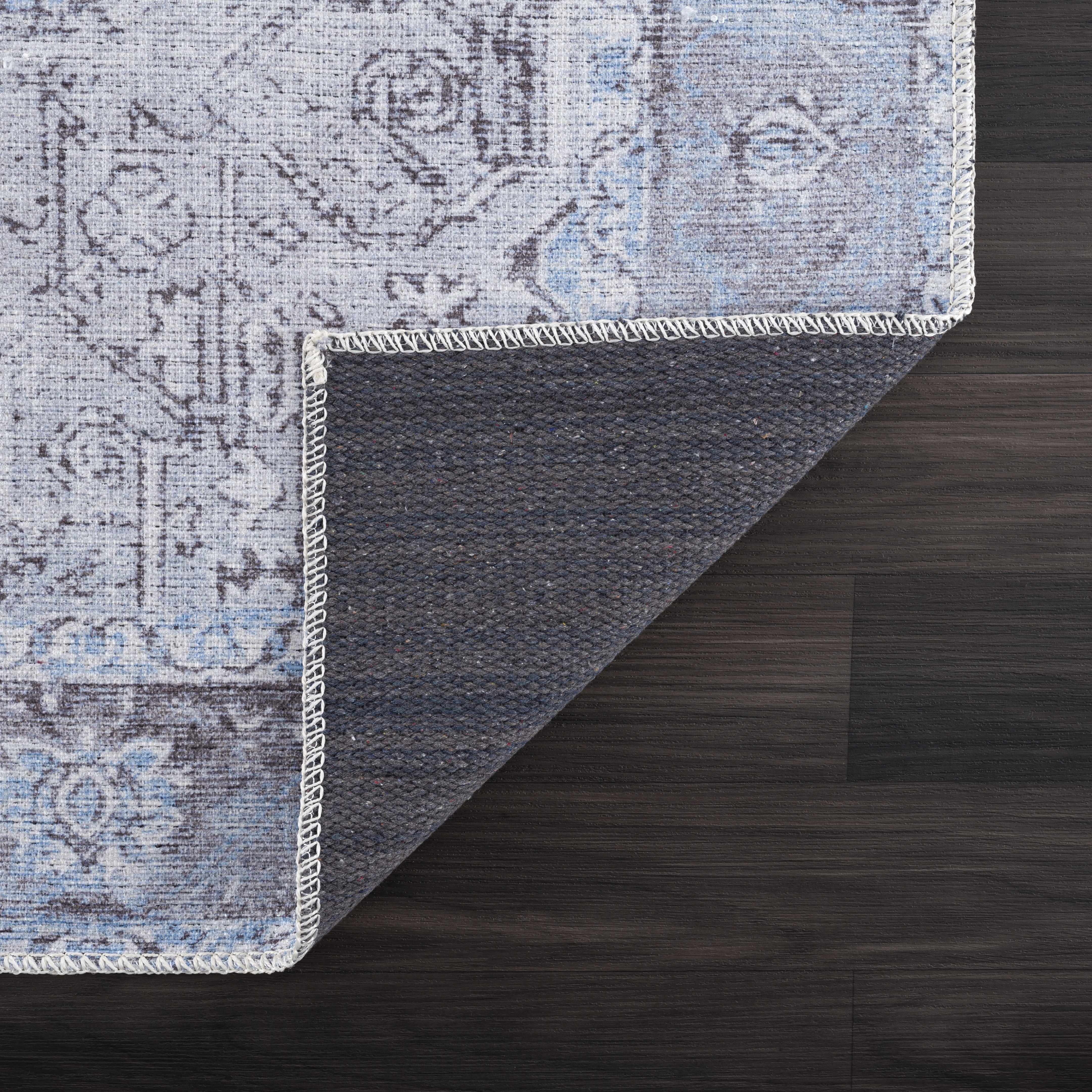 Aqua Rosman Washable Area Rug - Decor Addict, LLC