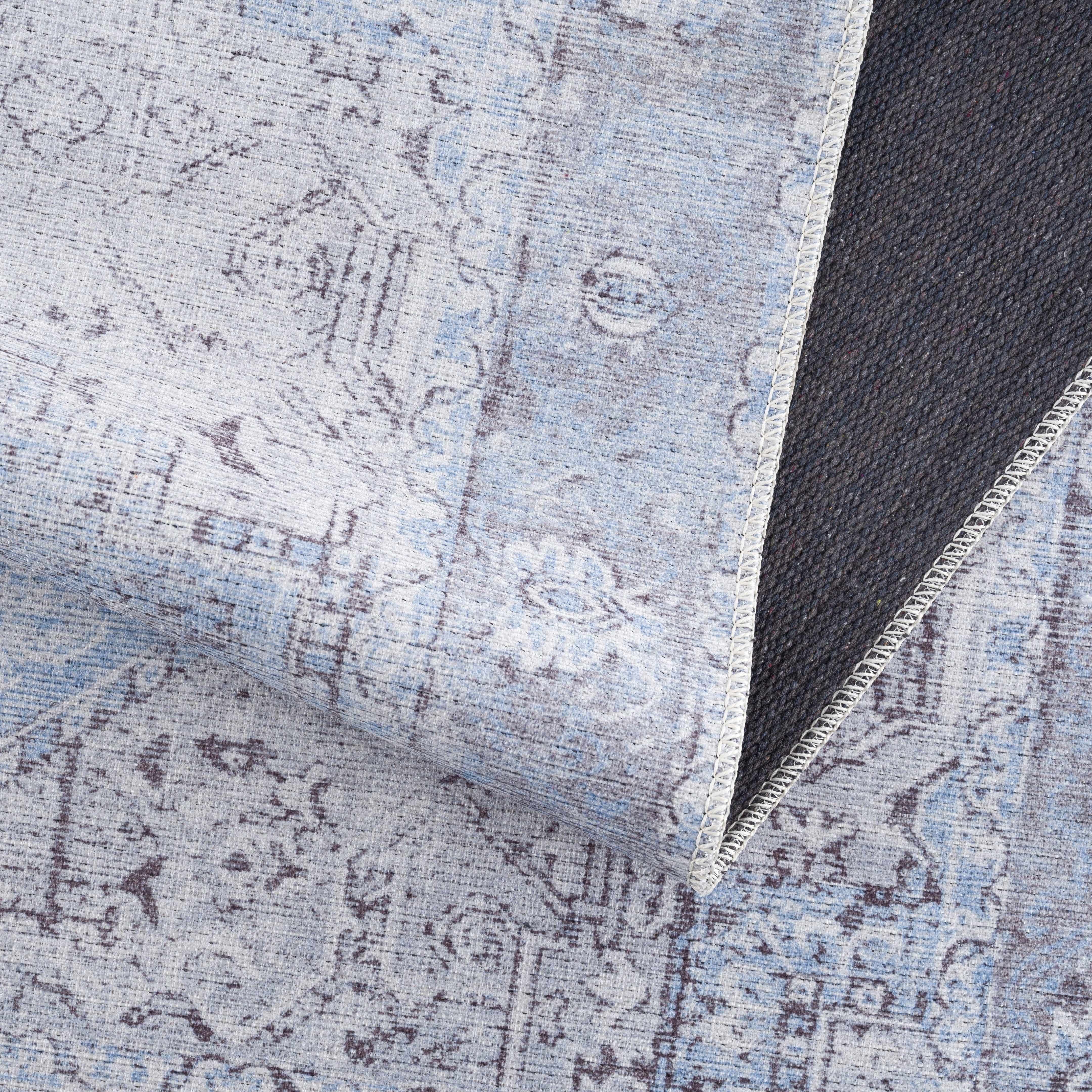 Aqua Rosman Washable Area Rug - Decor Addict, LLC