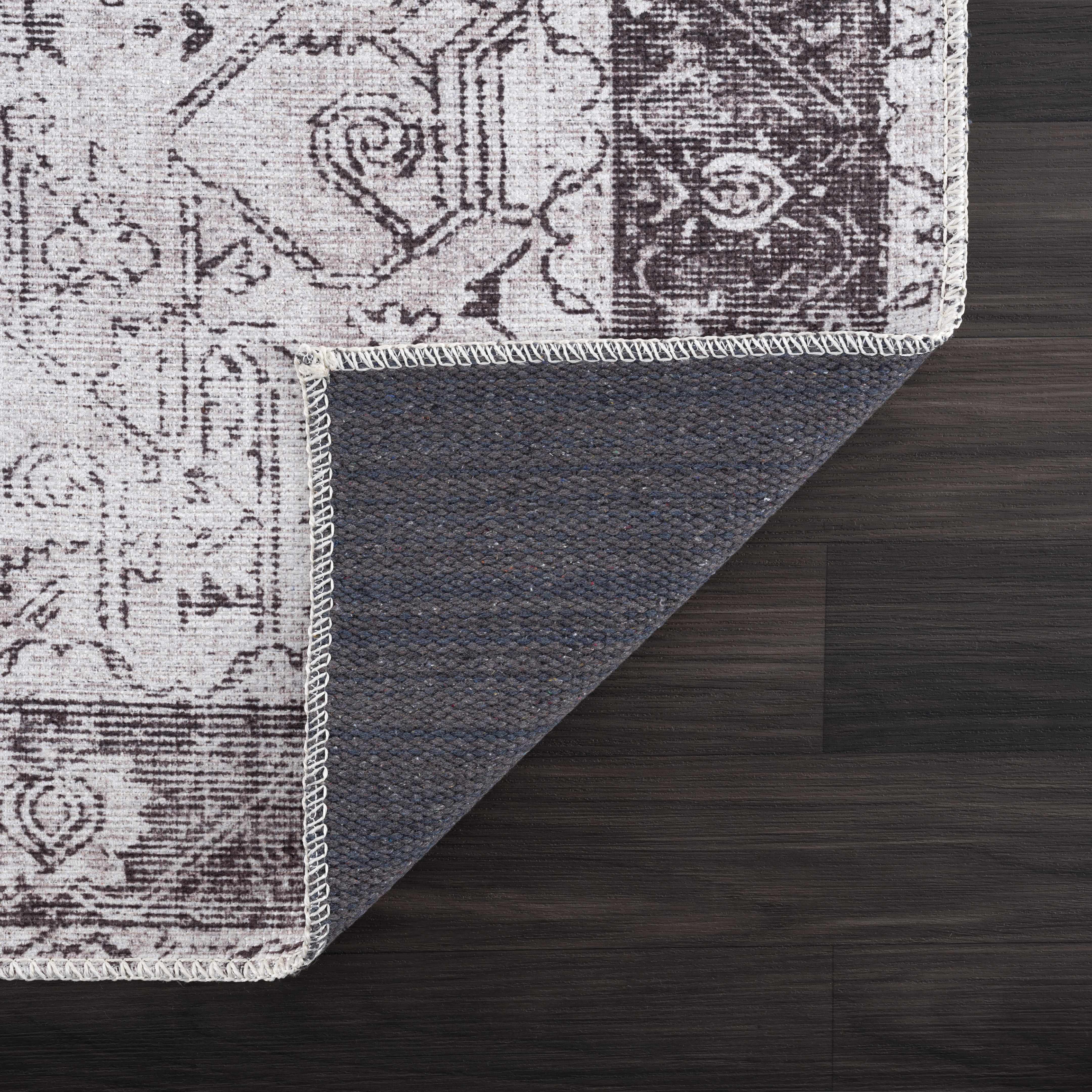 Rosman Gray Washable Area Rug - Decor Addict, LLC