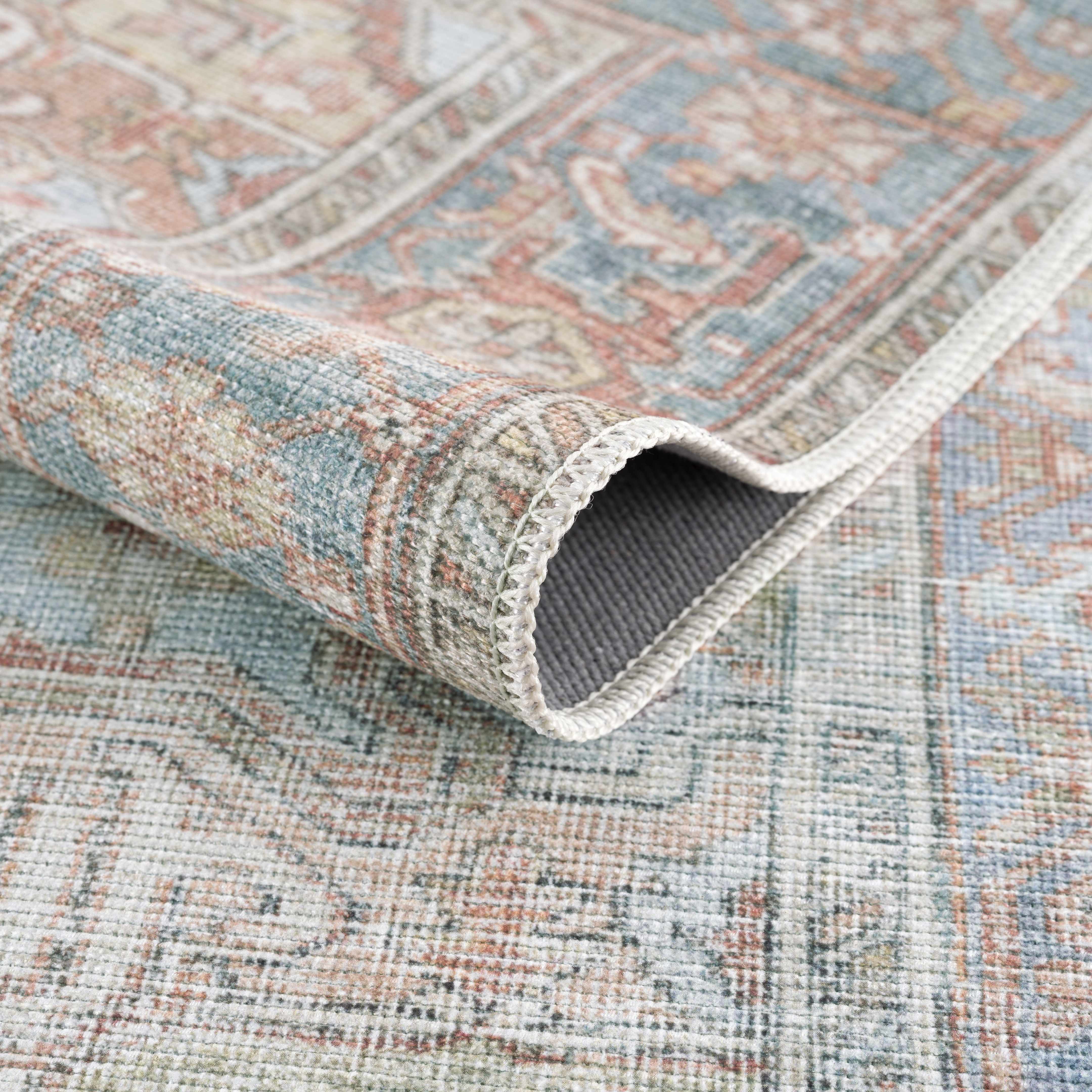 Rust Maayon Washable Rug - Decor Addict, LLC