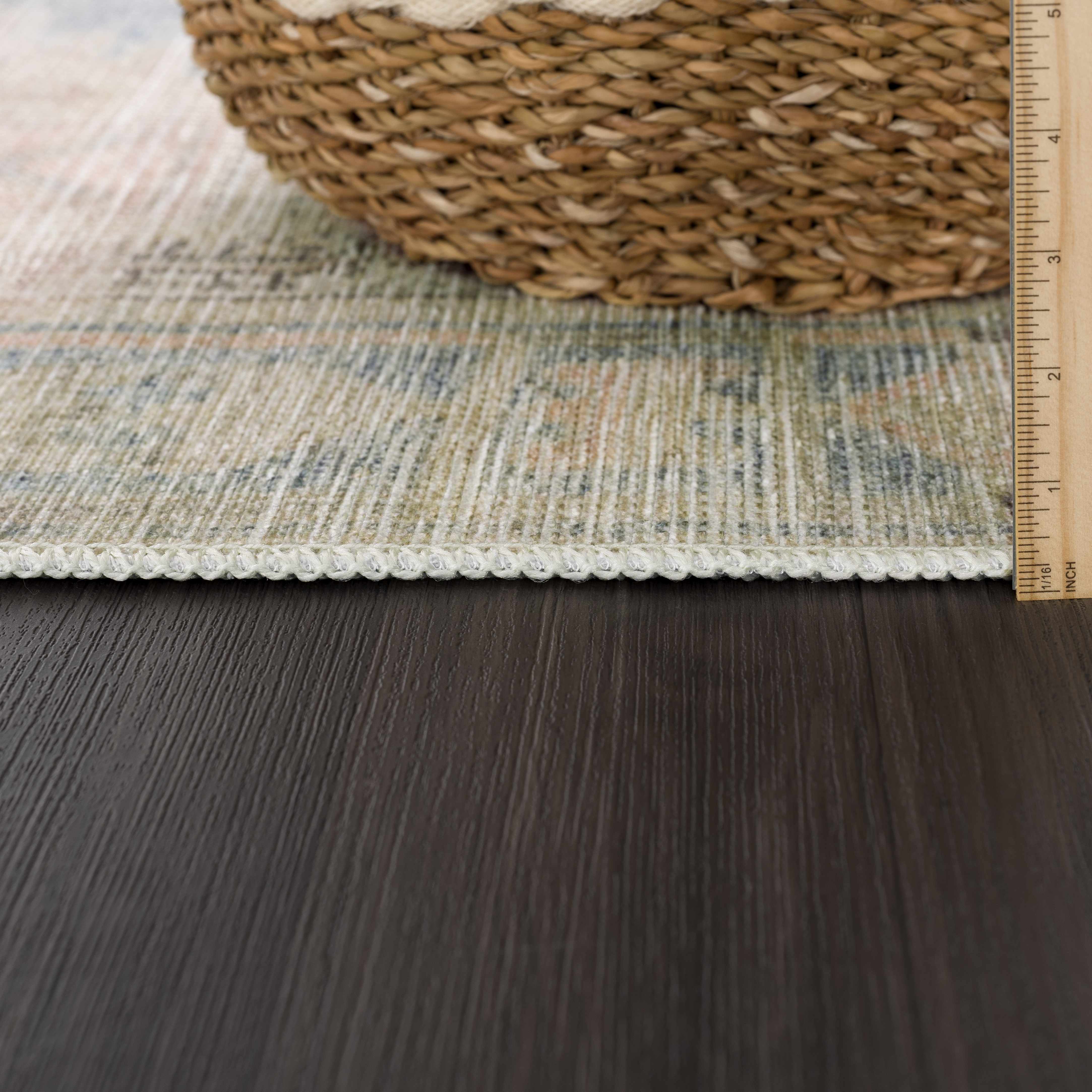 Light Olive Baloy Vintage Washable Area Rug - Decor Addict, LLC