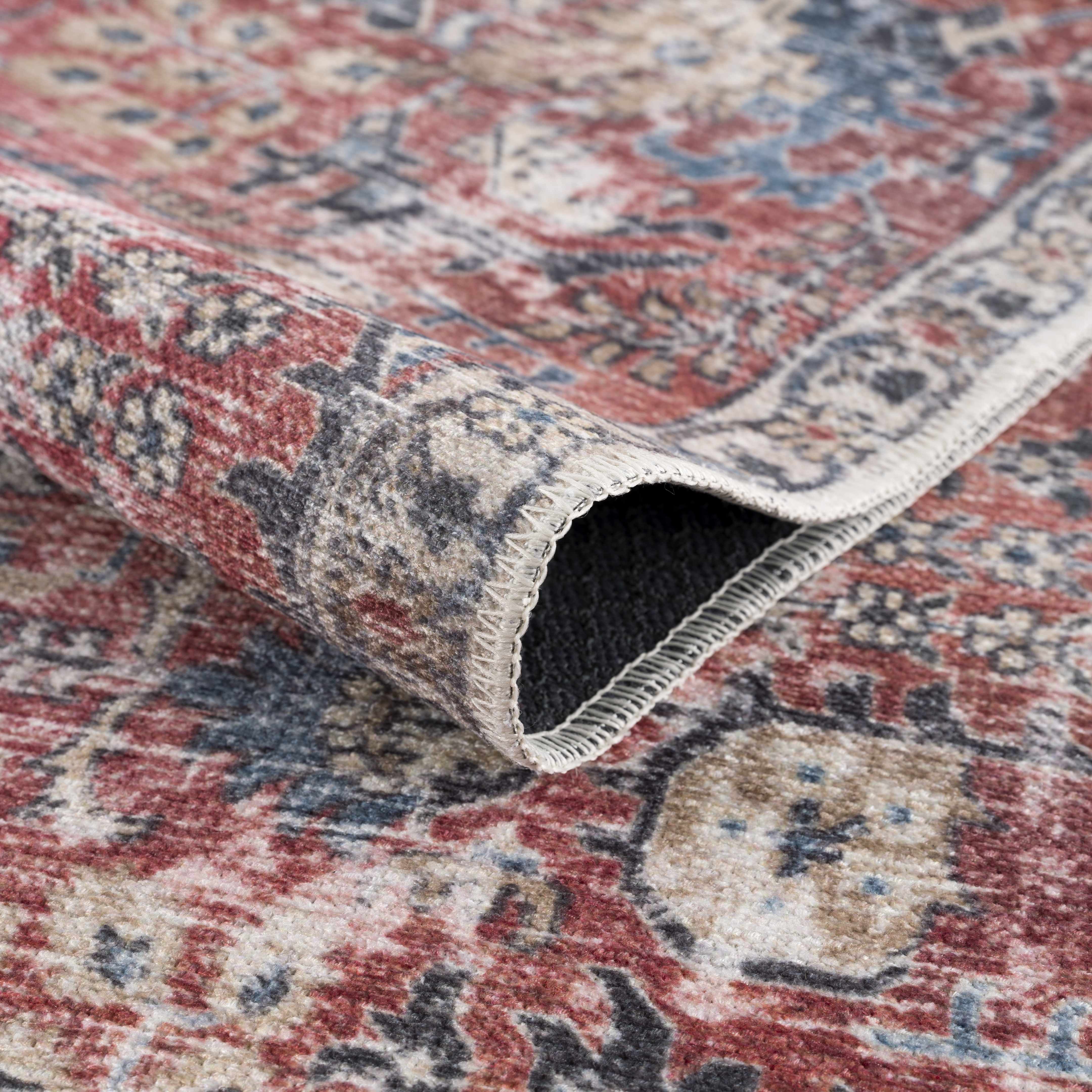 Burgundy Holi-2303 Washable Area Rug - Decor Addict, LLC