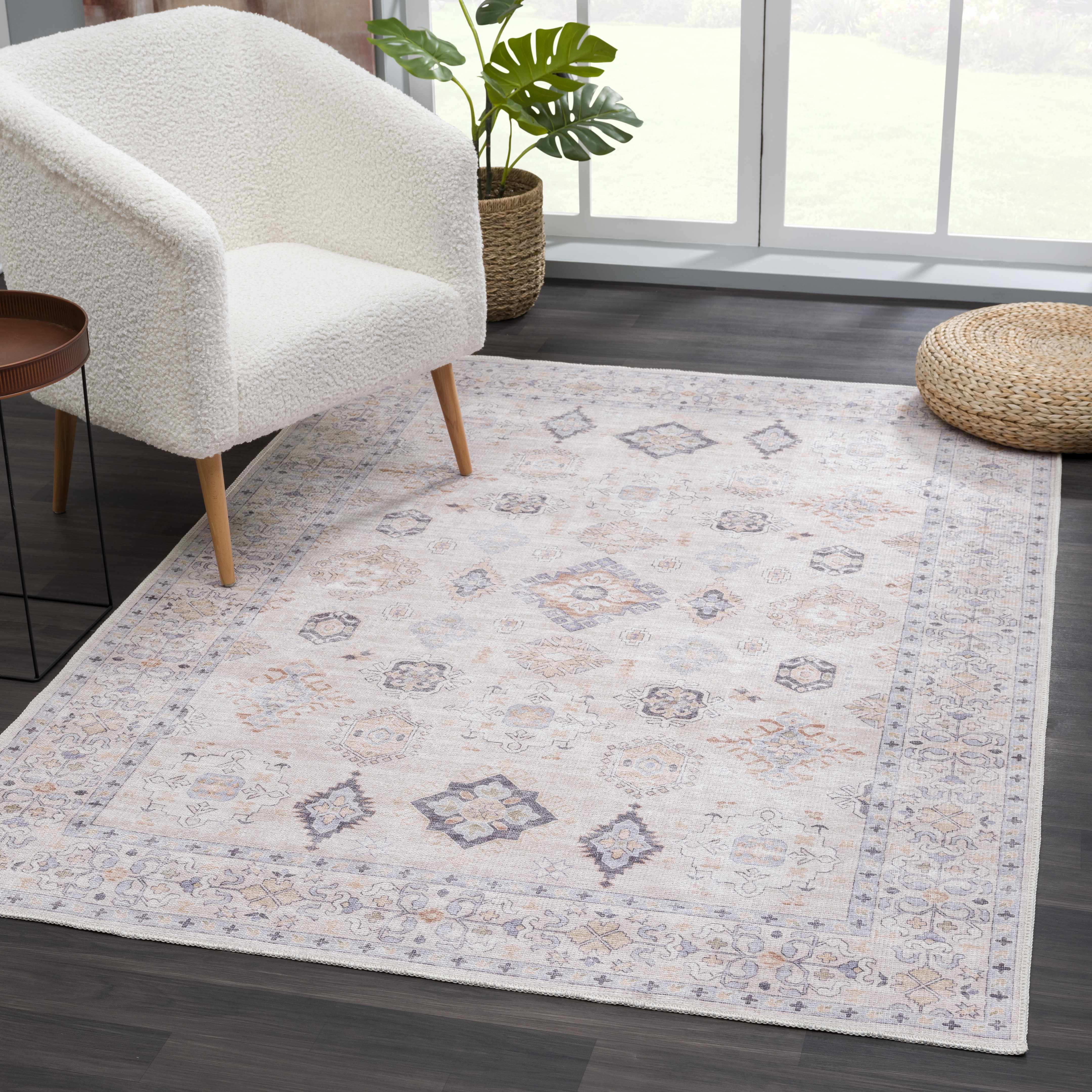 Beige Beckett Vintage Washable Area Rug - Decor Addict, LLC