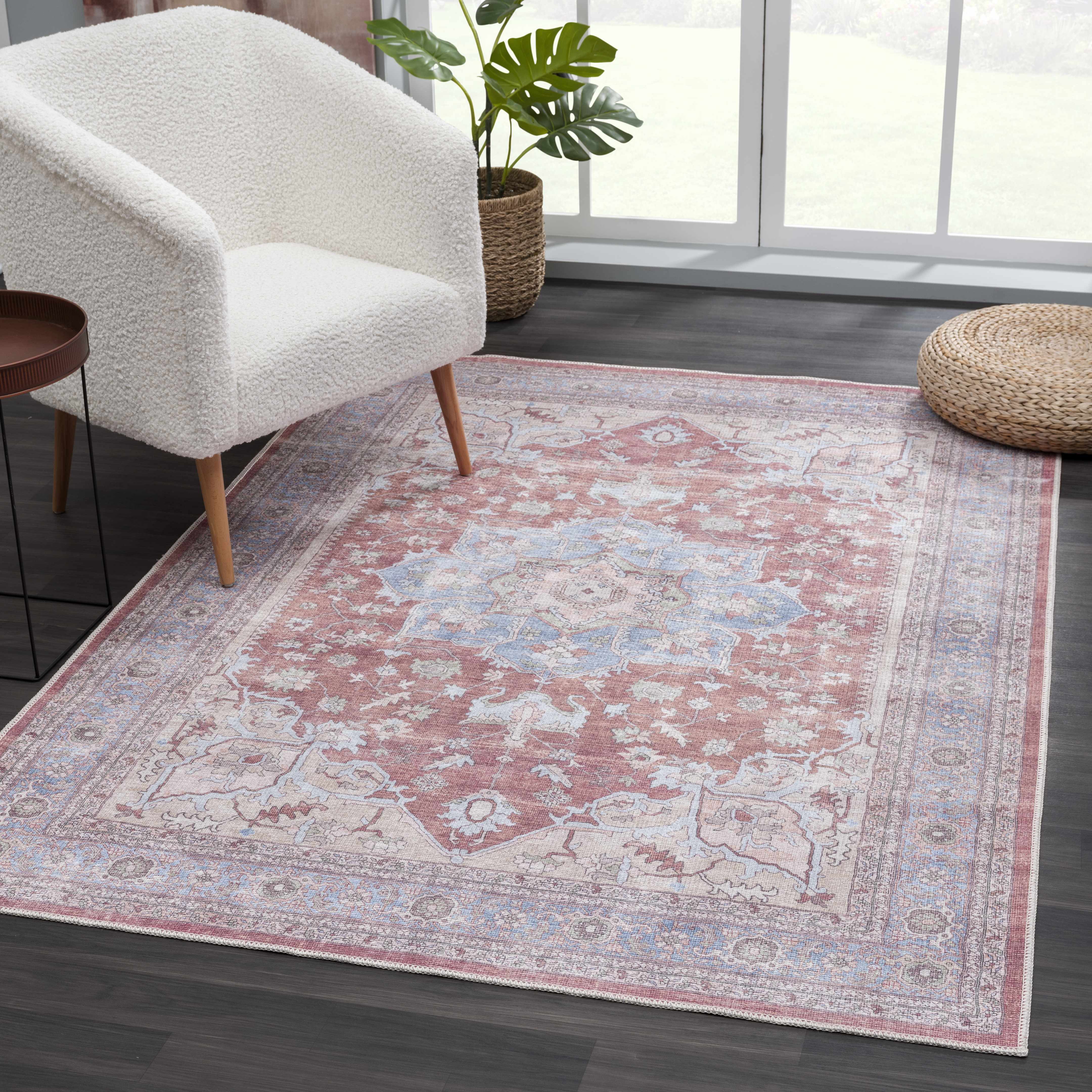 Brown Bagamanoc Medallion Washable Area Rug - Decor Addict, LLC