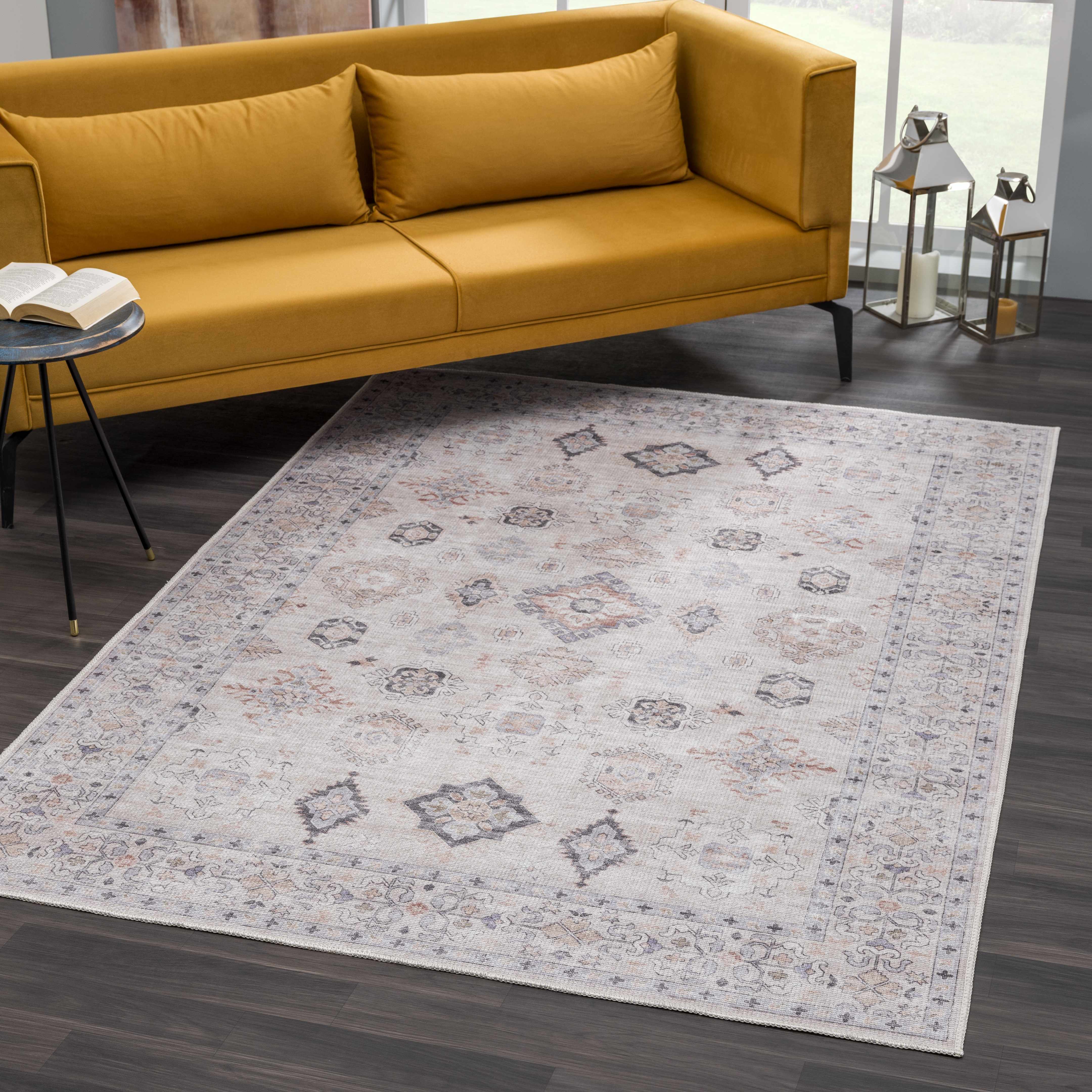 Beige Beckett Vintage Washable Area Rug - Decor Addict, LLC