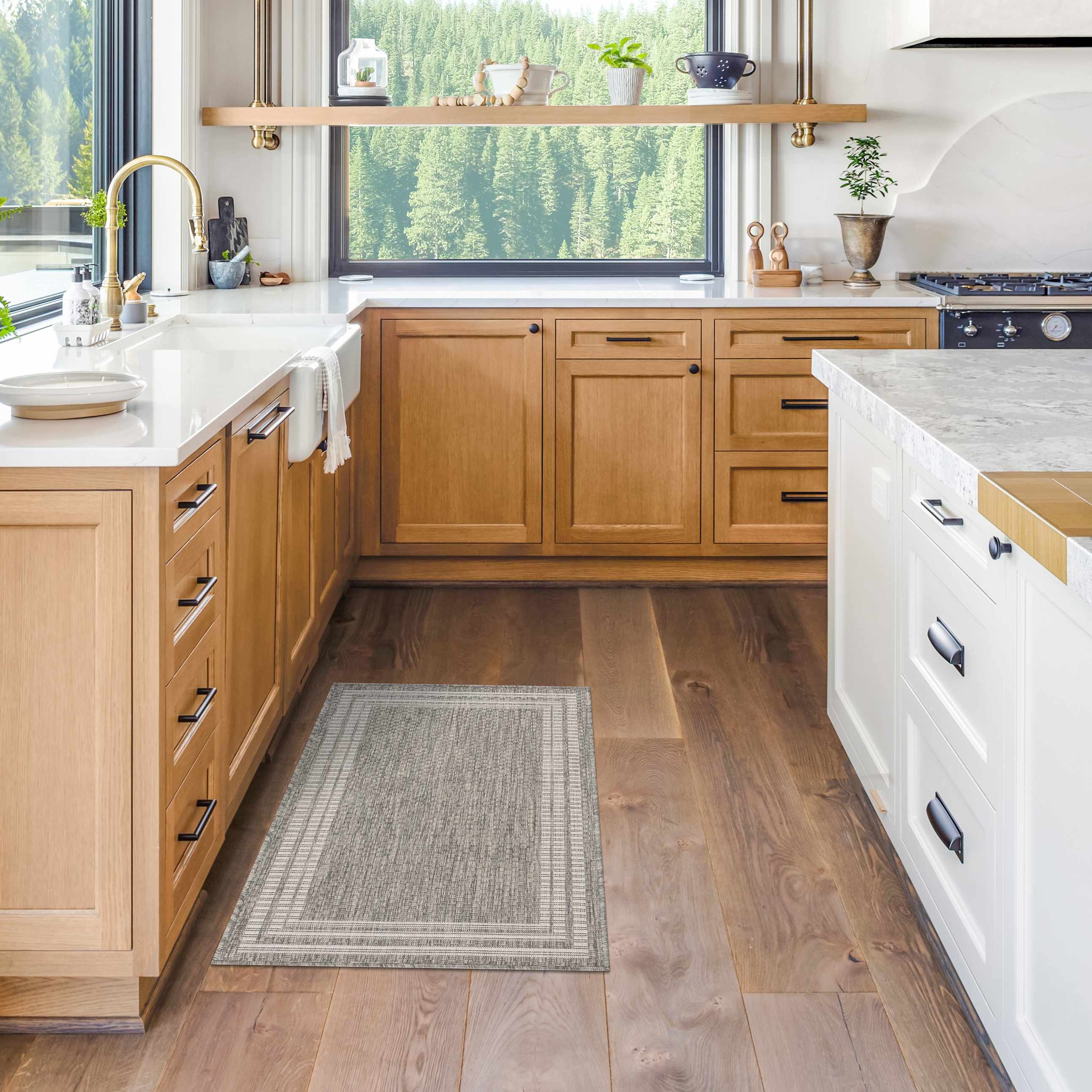 Burradoo Bordered Beige Rug - Decor Addict, LLC