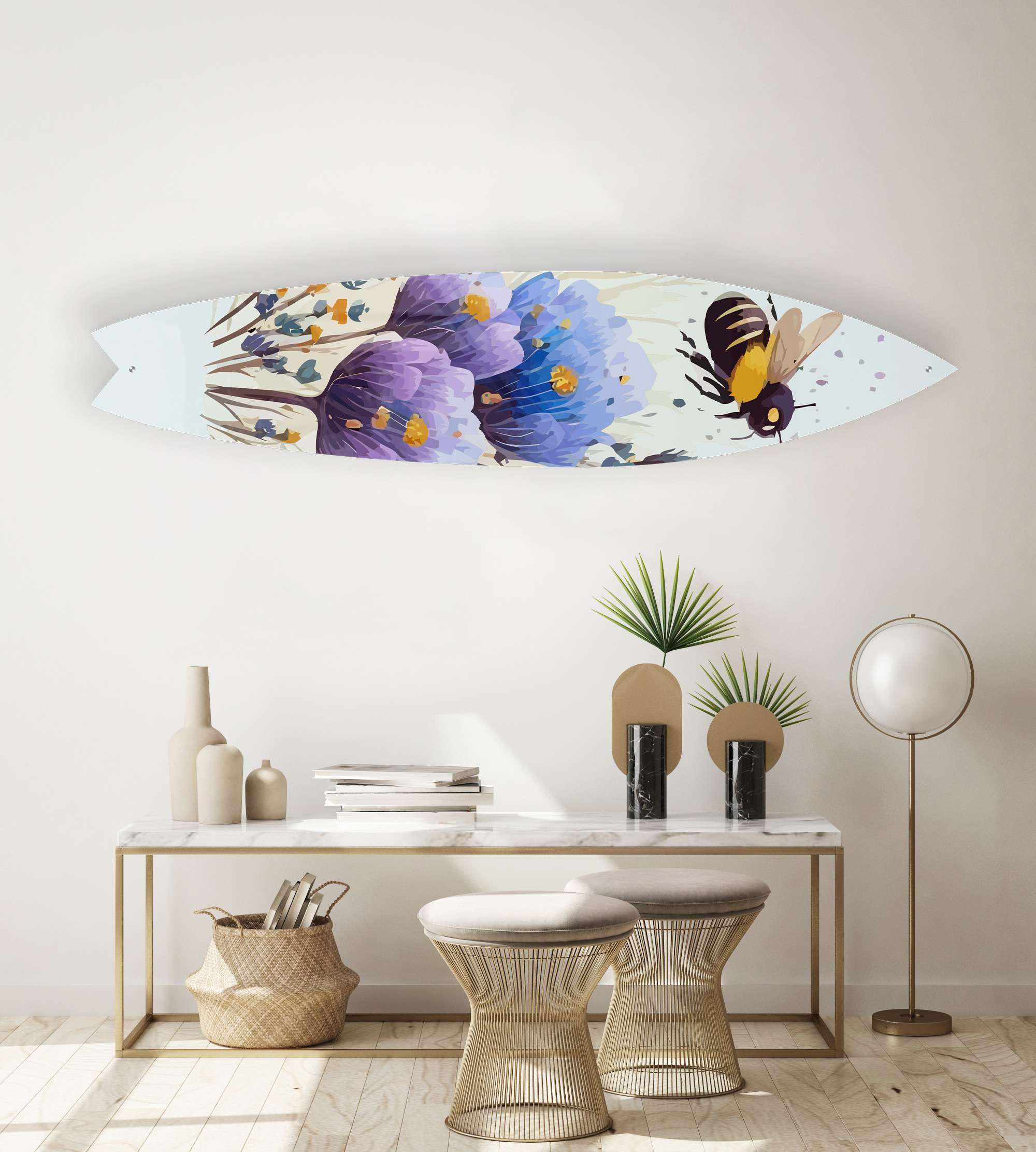 Crazy About Bees Acrylic Surfboard Wall Art - Decor Addict, LLC
