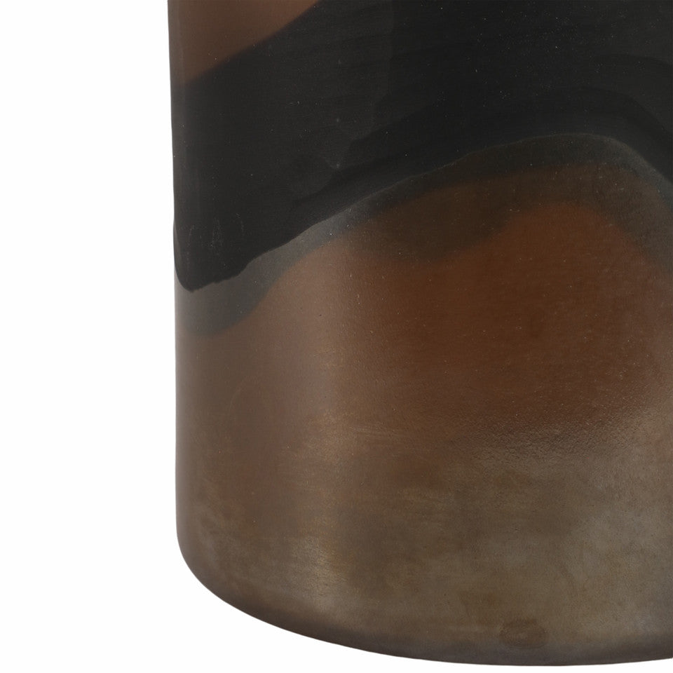 12" Mason Medium Brown Glass Vase - Decor Addict, LLC