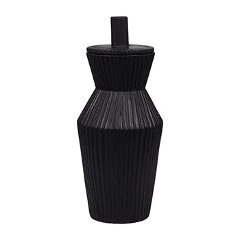LAUREL LARGE BLACK LIDDED JAR - Decor Addict, LLC