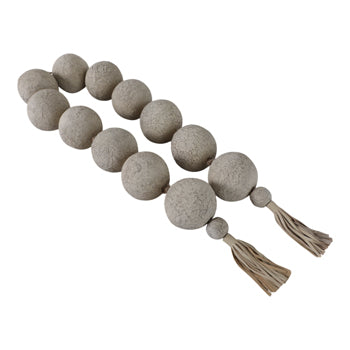 53"CARDIFF CREAM ECO-MIX GARLAND W/LEATHER TASSELS - Decor Addict, LLC