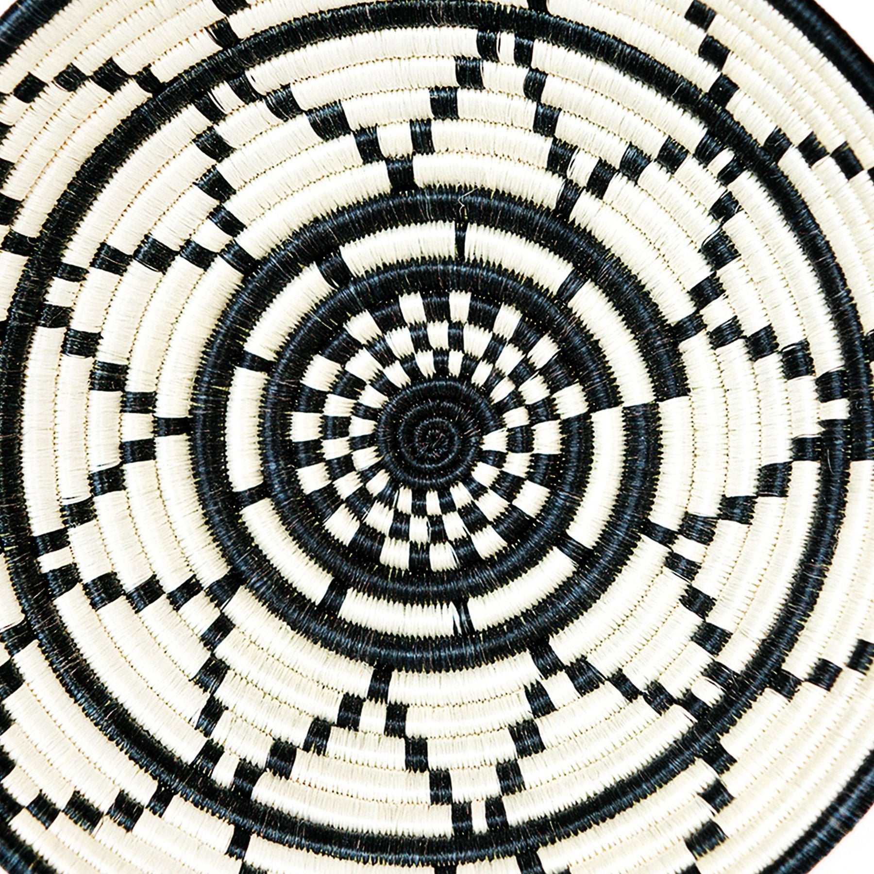 12" Large Black & White Thousand Hills Round Basket - Decor Addict, LLC
