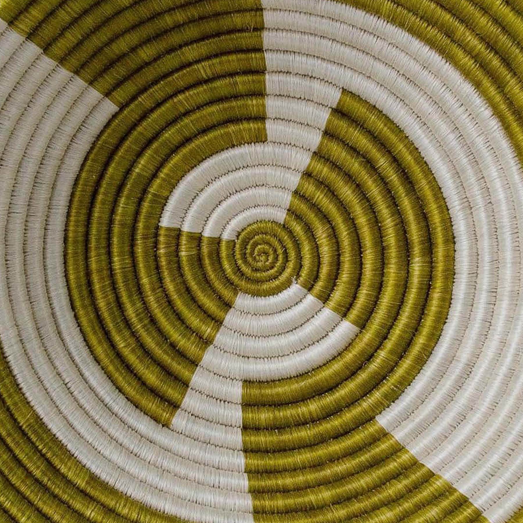 12" Large Olive Geo Round Basket - Decor Addict, LLC