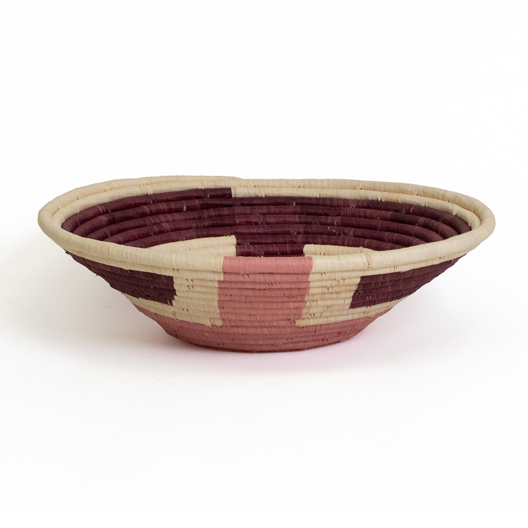 12" Burgundy Coronet Round Basket - Decor Addict, LLC
