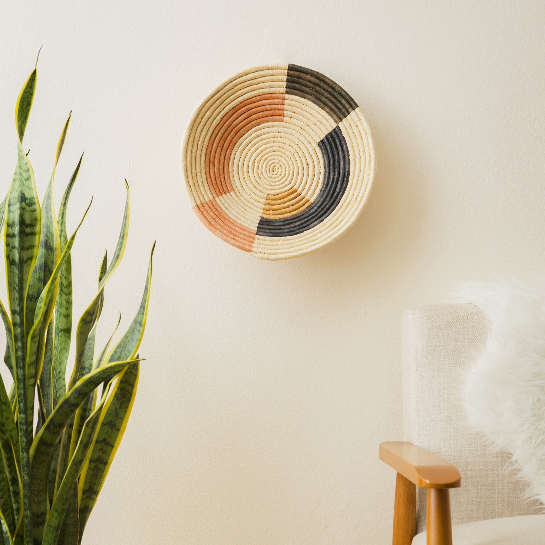 14" Extra Large Peach Msanii Round Basket - Decor Addict, LLC