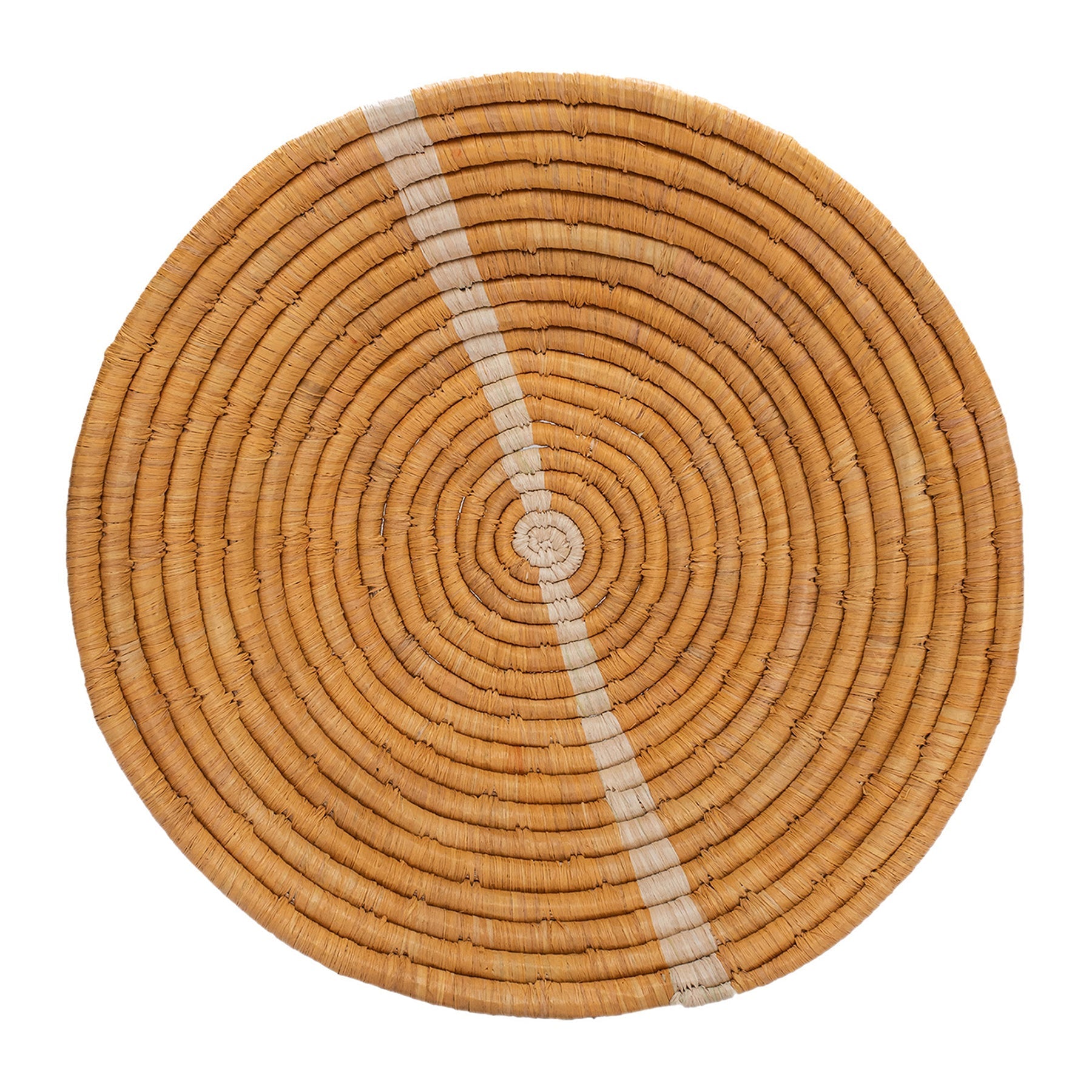 12" Large Tan Striped Round Basket - Decor Addict, LLC