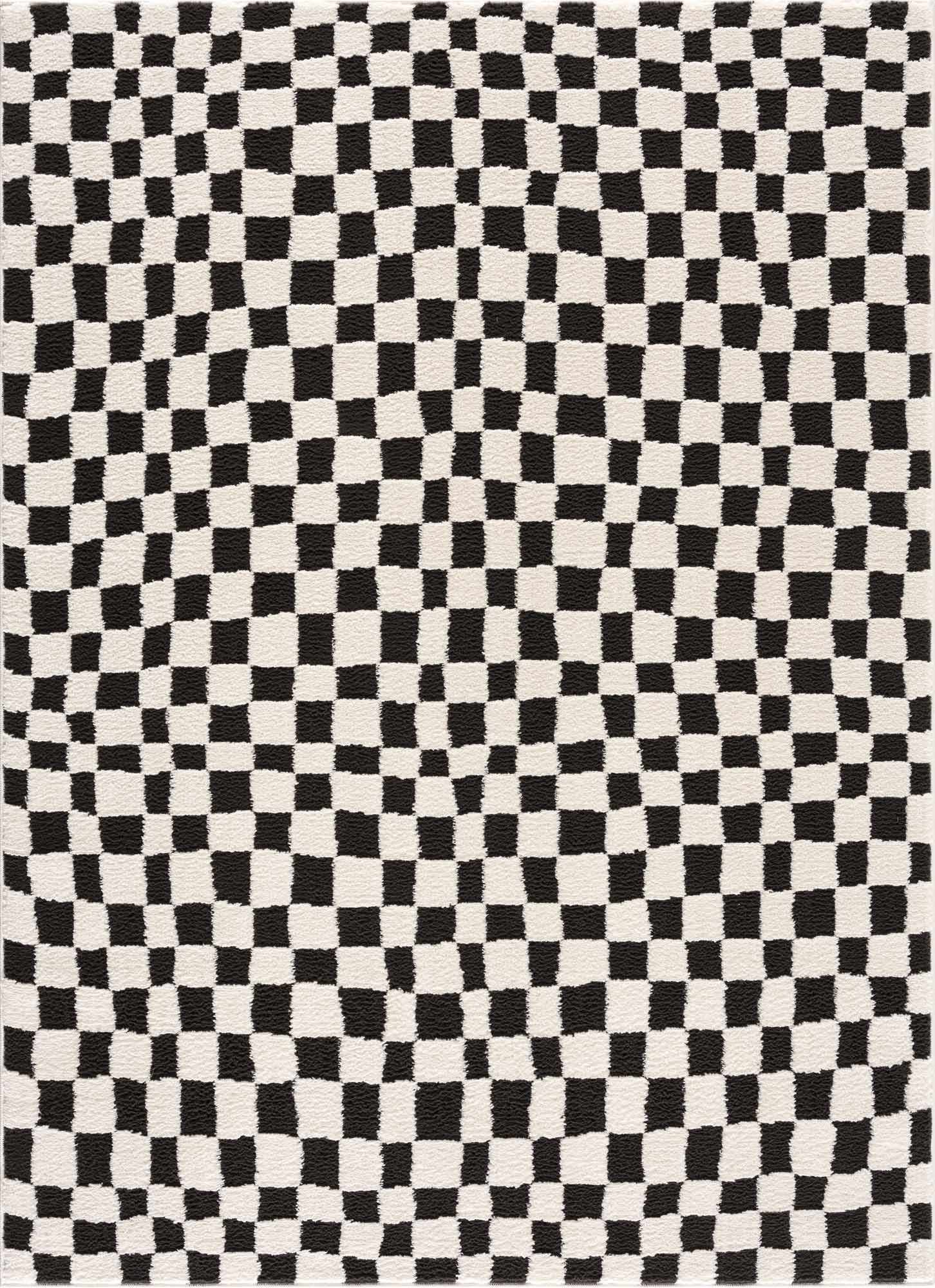 Lajos Black & White Checkered Area Rug - Decor Addict, LLC