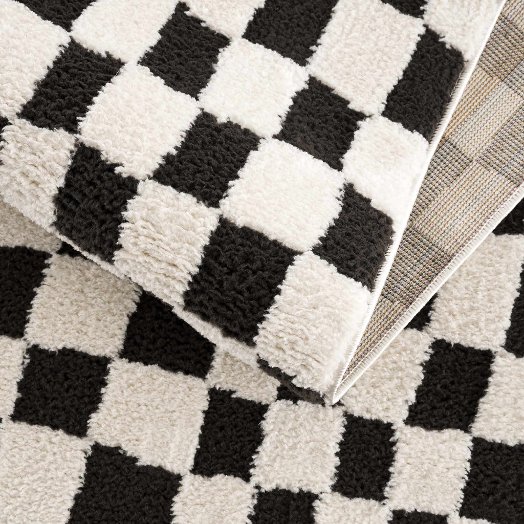 Lajos Black & White Checkered Area Rug - Decor Addict, LLC