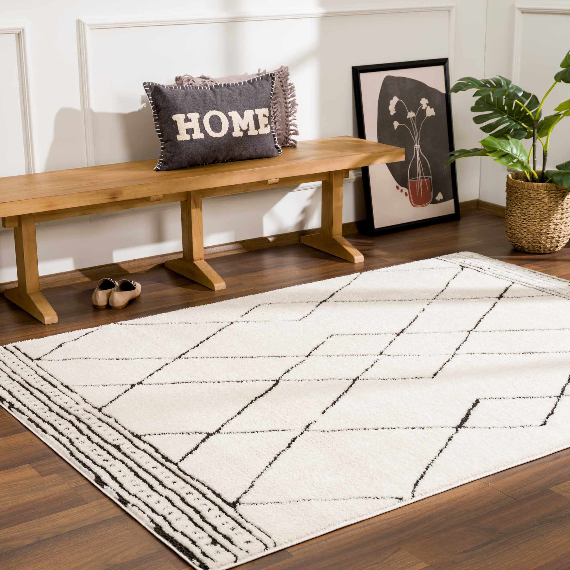 Keone Black & White Area Rug - Decor Addict, LLC