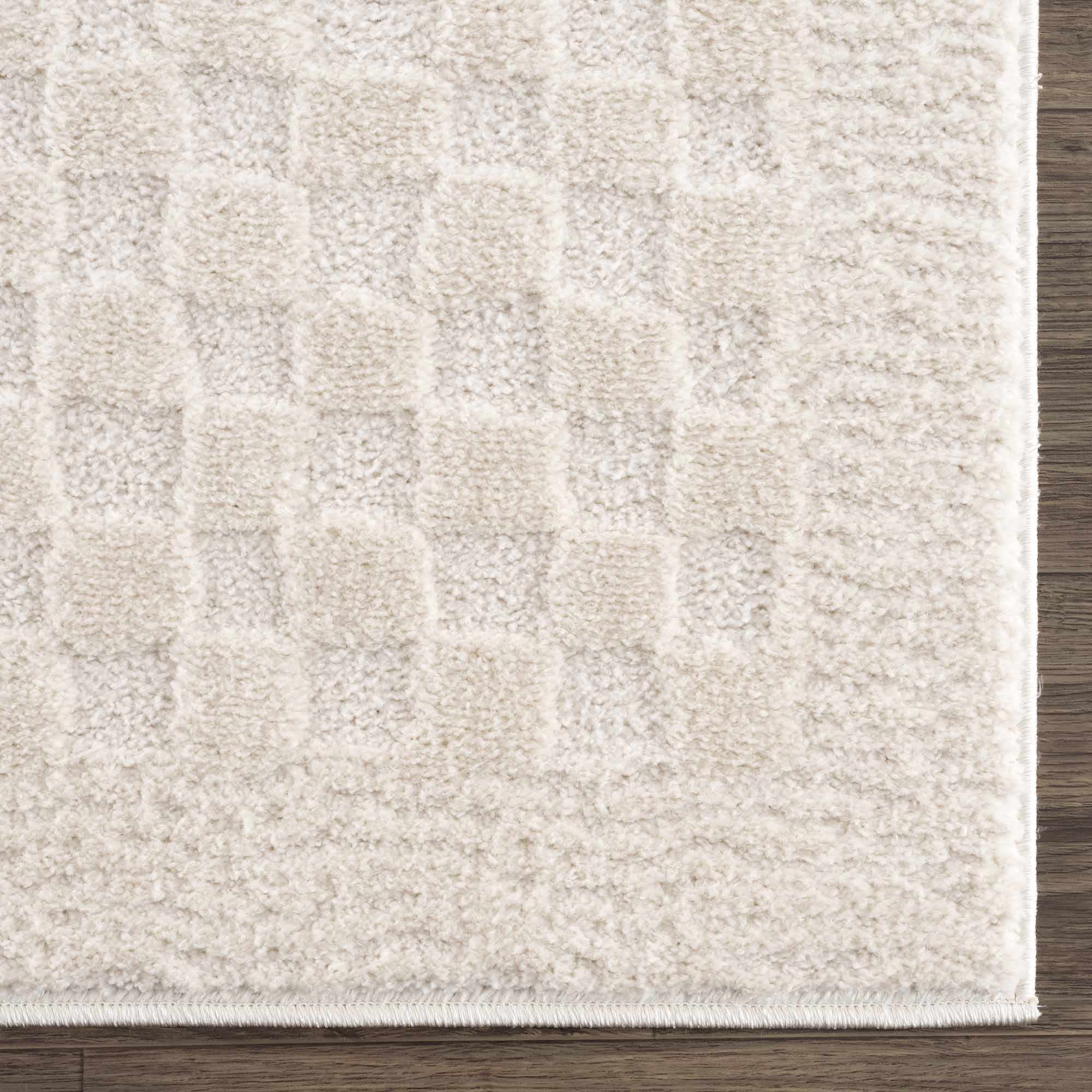 Leryn Ivory Checkered Area Rug - Decor Addict, LLC