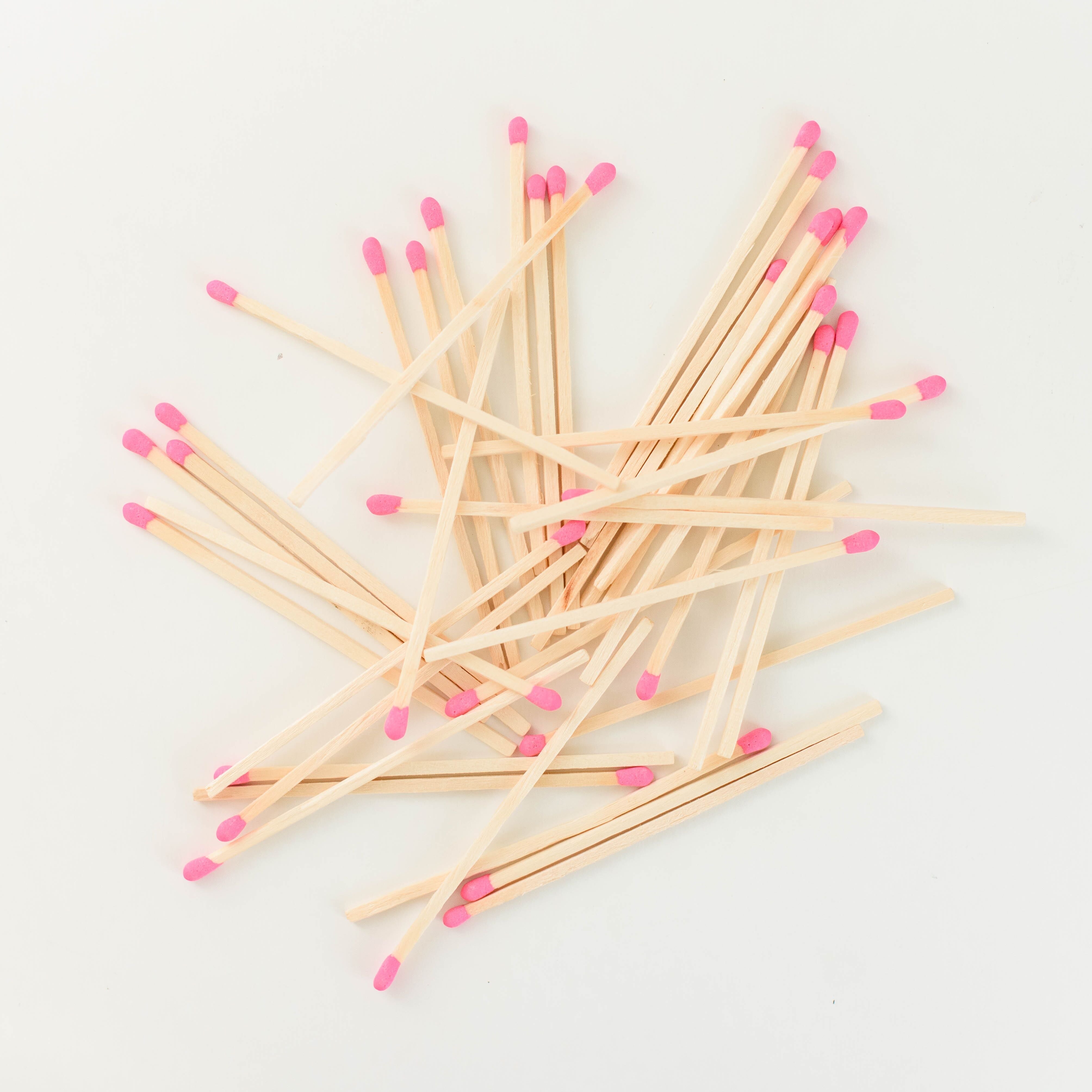 Safety Matches - Blush Pink - 60 Count, 3.75" - Decor Addict, LLC