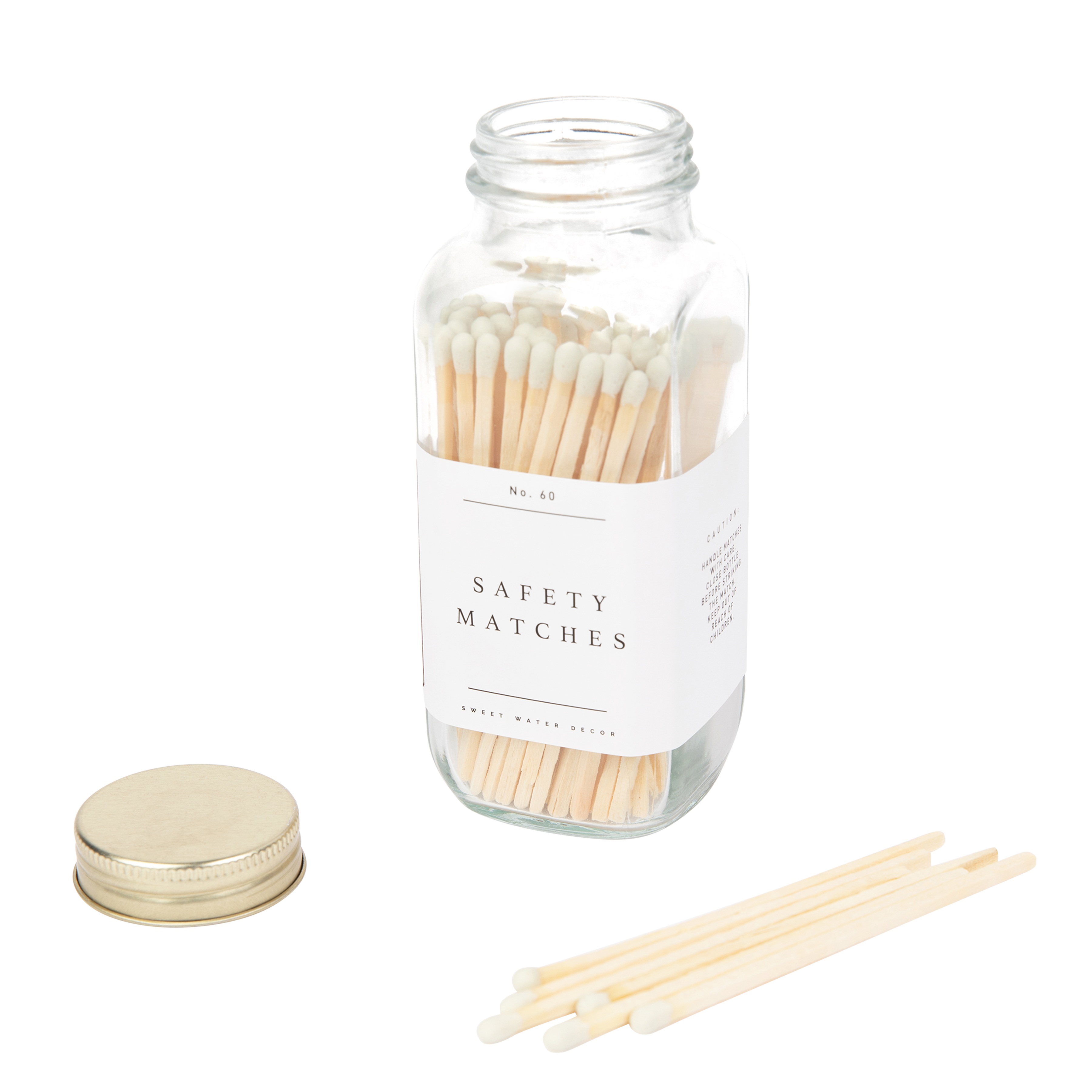 White Tip Safety Matches - 60 Count, 3.75" - Decor Addict, LLC