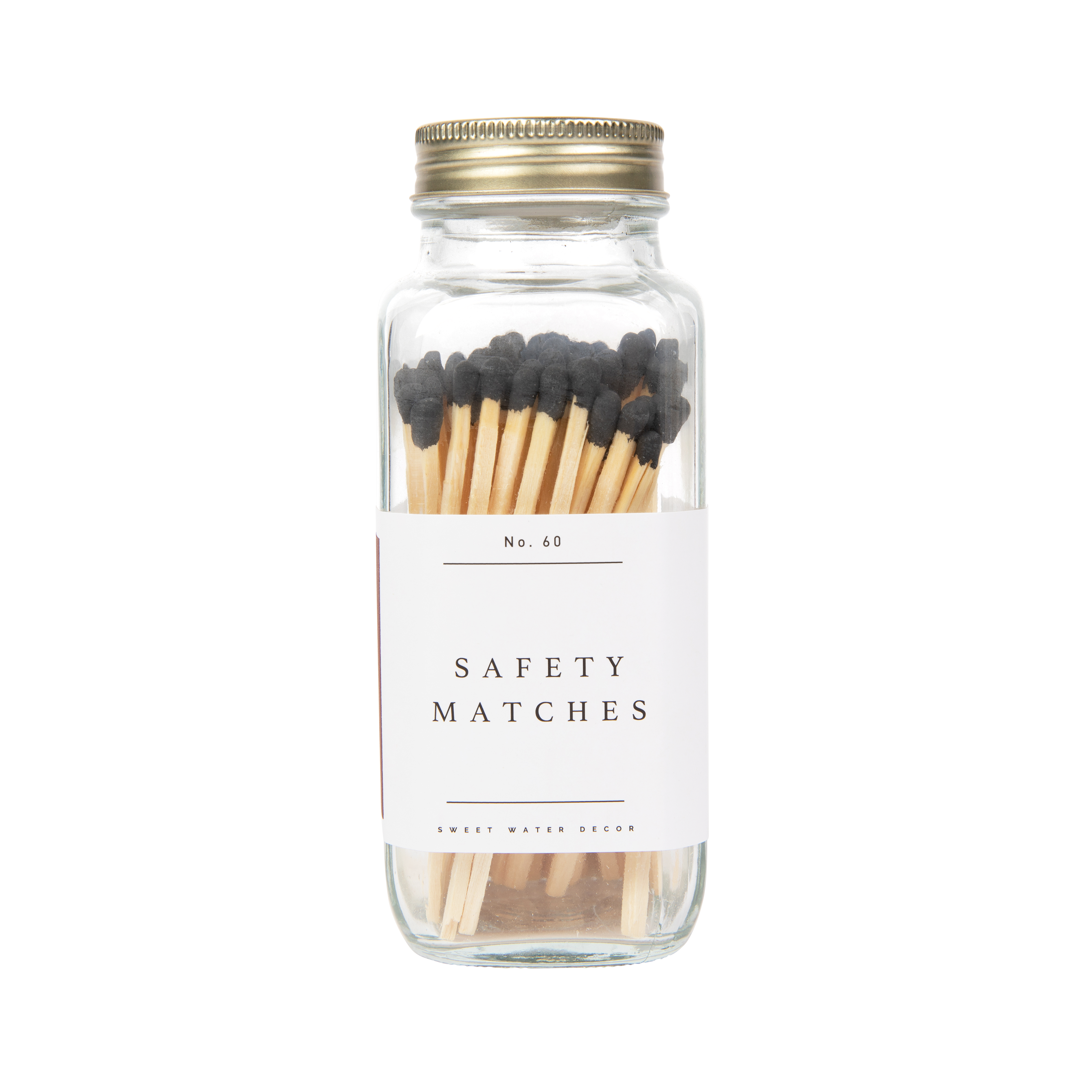 Black Tip Safety Matches - 60 Count, 3.75" - Decor Addict, LLC