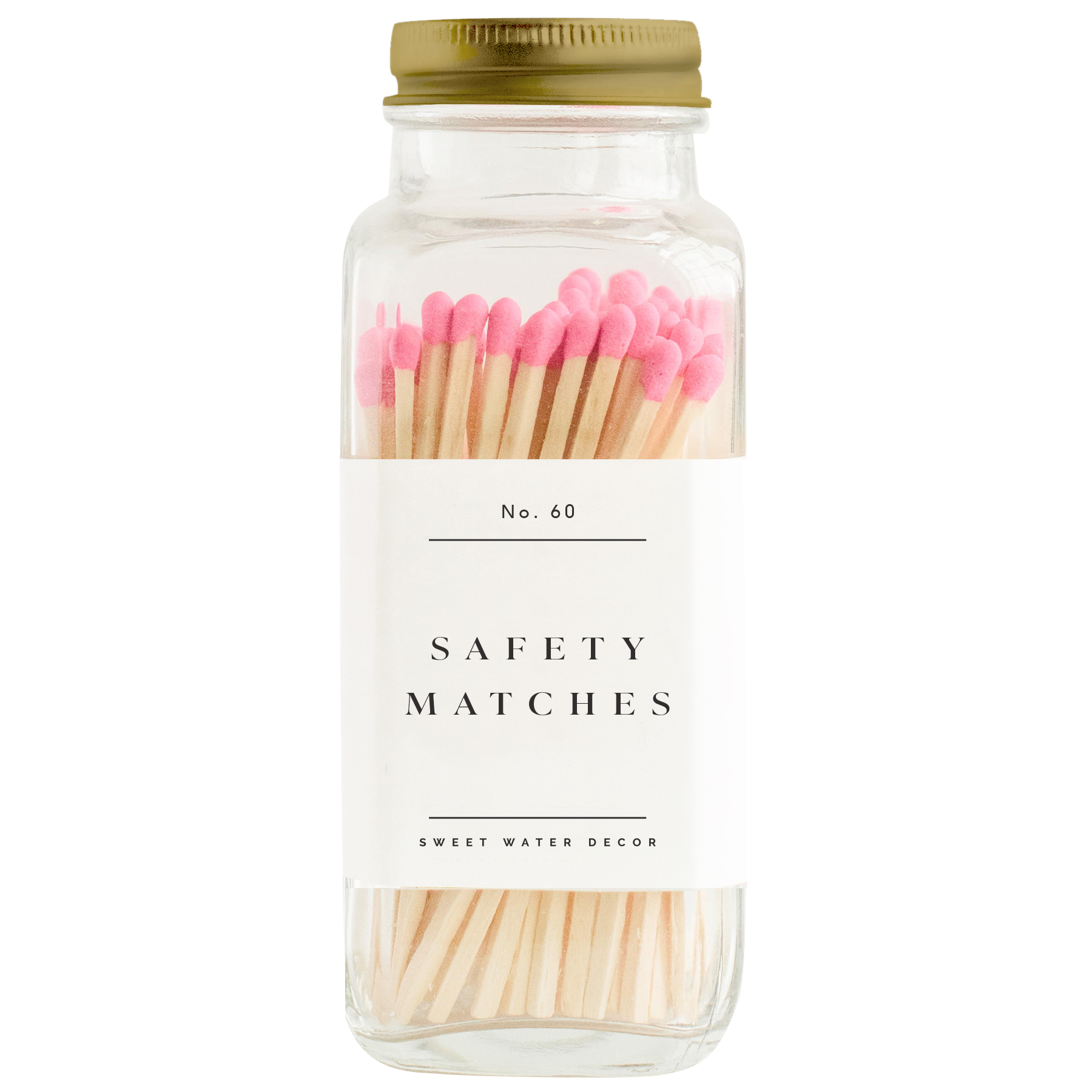 Safety Matches - Blush Pink - 60 Count, 3.75" - Decor Addict, LLC