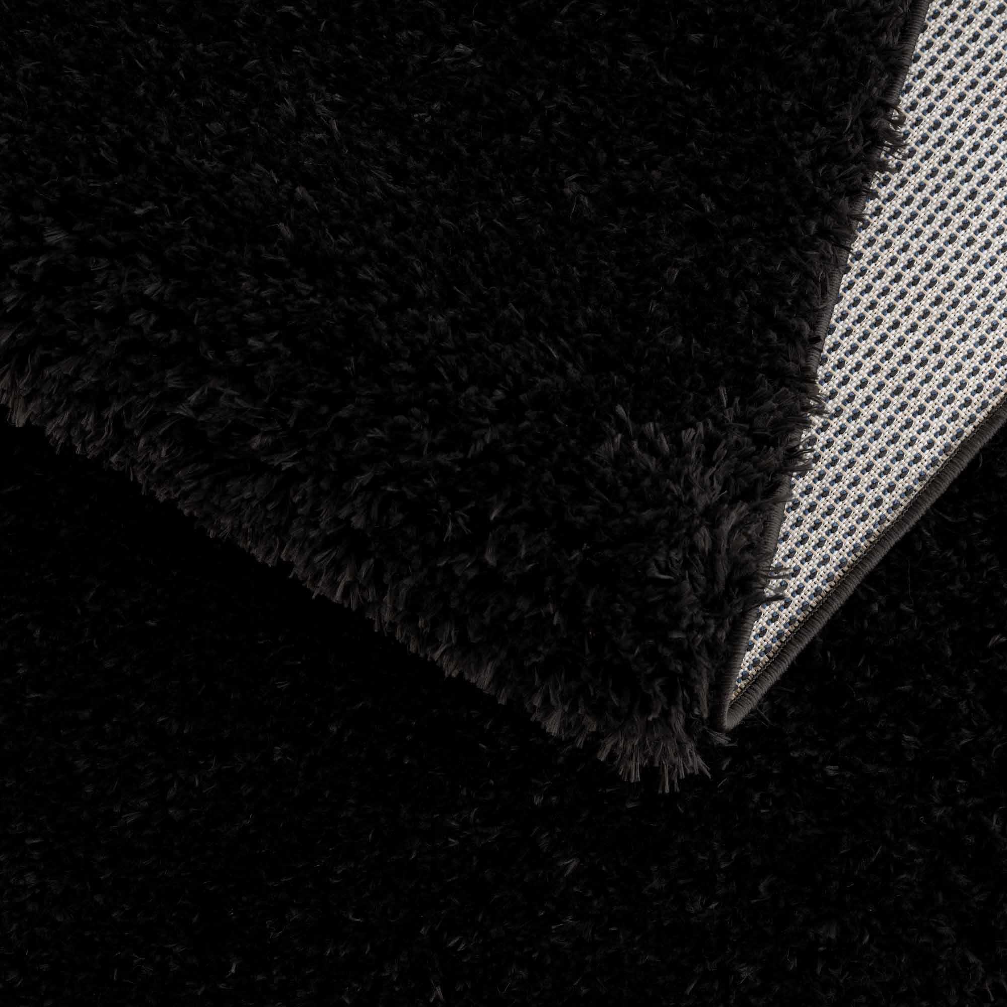 Faina Solid Black Shag Rug Washable - Decor Addict, LLC