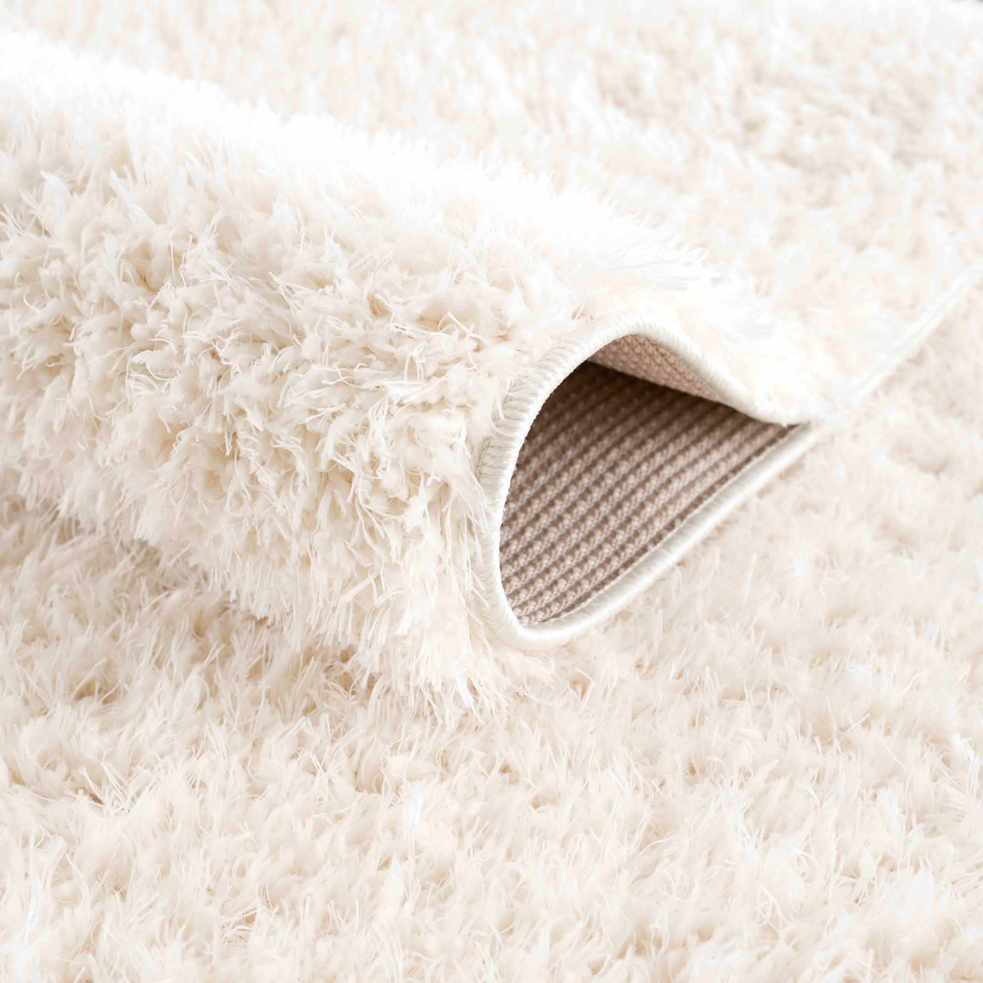 Faina Solid Cream Shag Rug Washable - Decor Addict, LLC