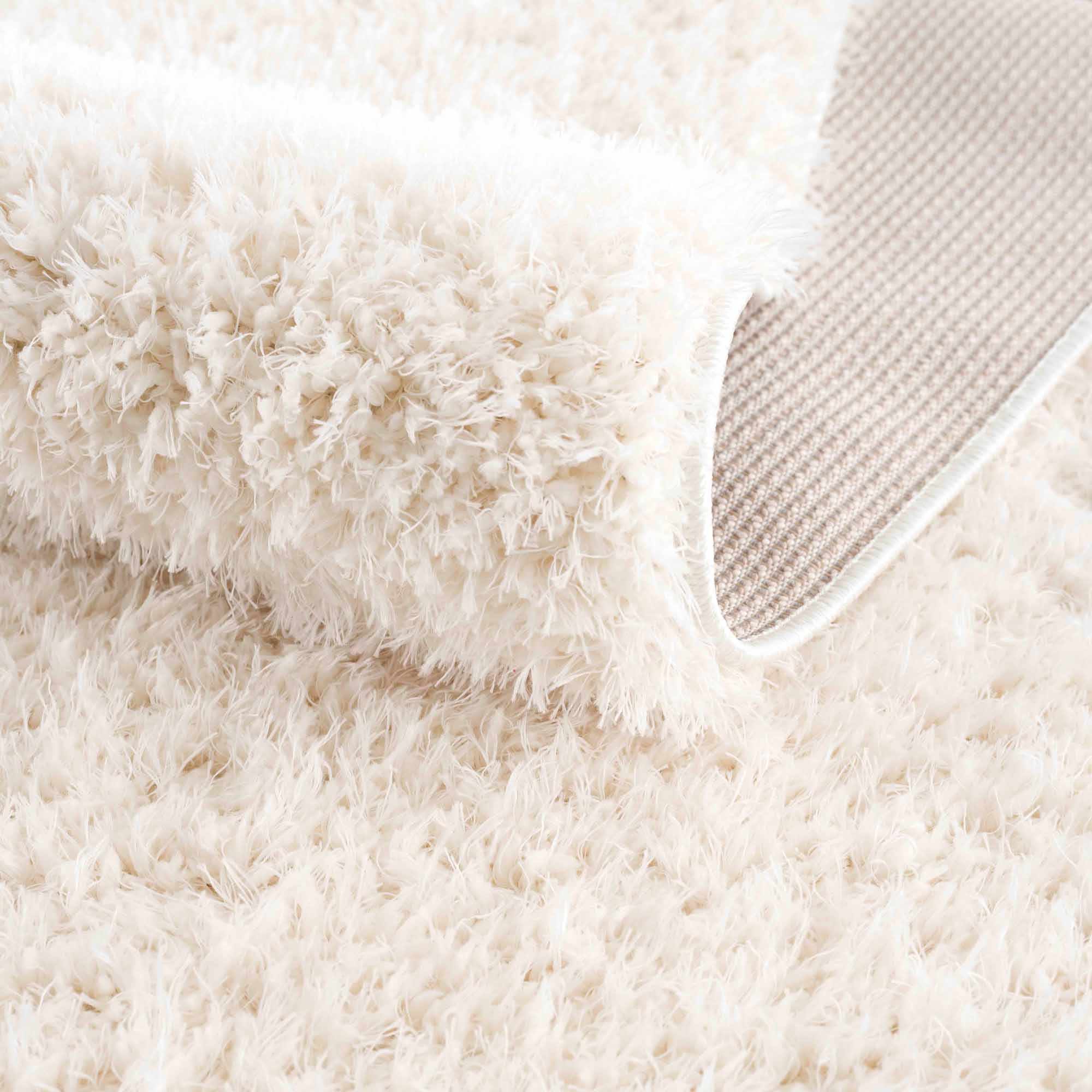 Faina Solid Cream Shag Rug Washable - Decor Addict, LLC