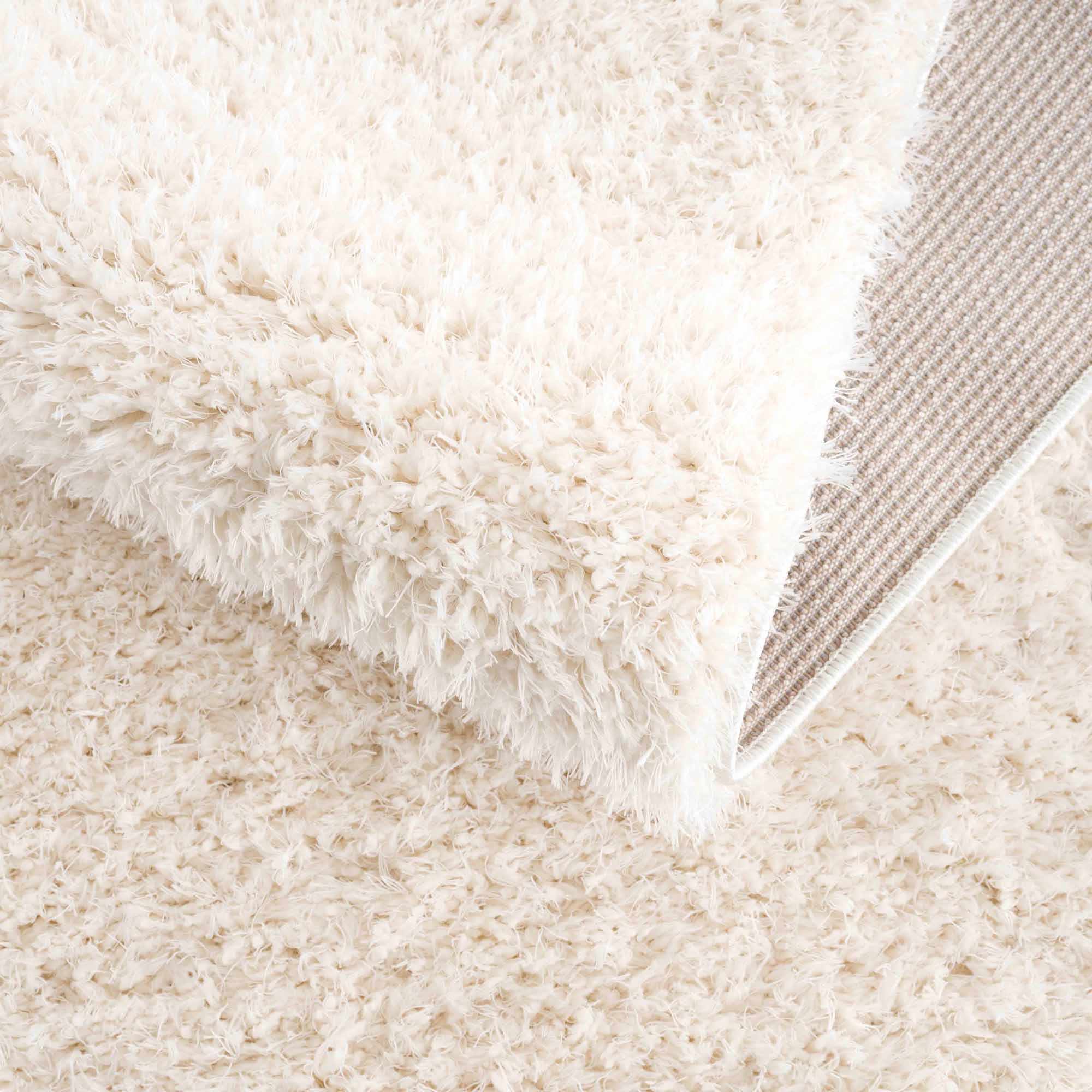 Faina Solid Cream Shag Rug Washable - Decor Addict, LLC